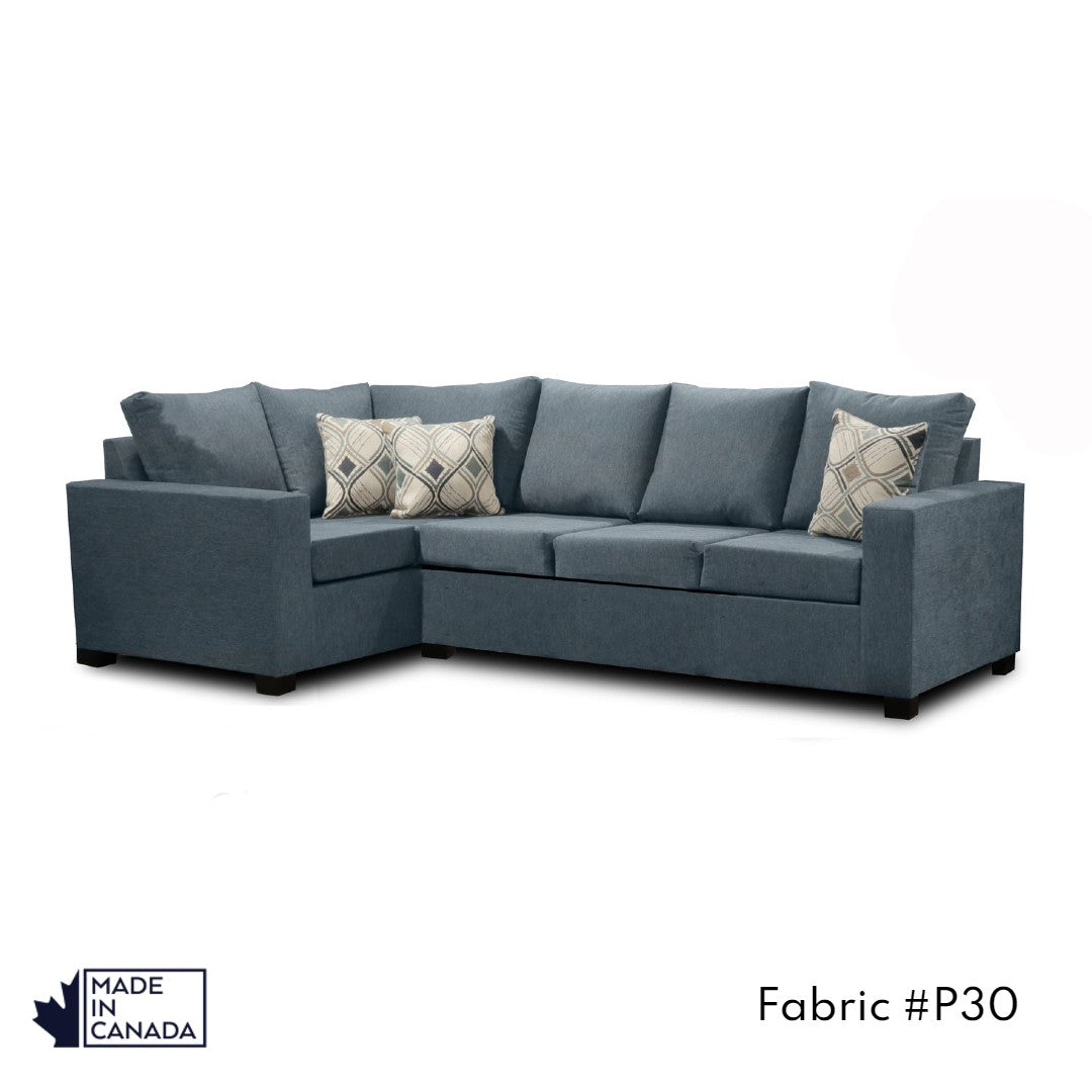 Canadian Made 3 x 1 Sectional Sofa with LHF/RHF Configurations & 17 Color Options - Perfect for Living Rooms, Apartments & Home Theaters