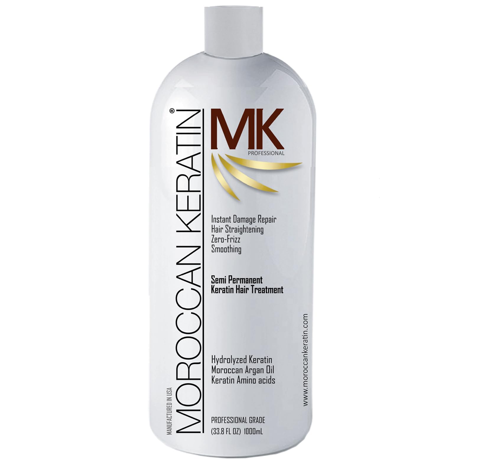 1000ml Brazilian Keratin Hair Treatment with Argan Oil - Professional Keratina Fuerte Complex for Smooth, Frizz-Free Hair | Fast-Acting Formula for Salon-Quality Results at Home | Perfect for Damaged, Curly or Unmanageable Hair