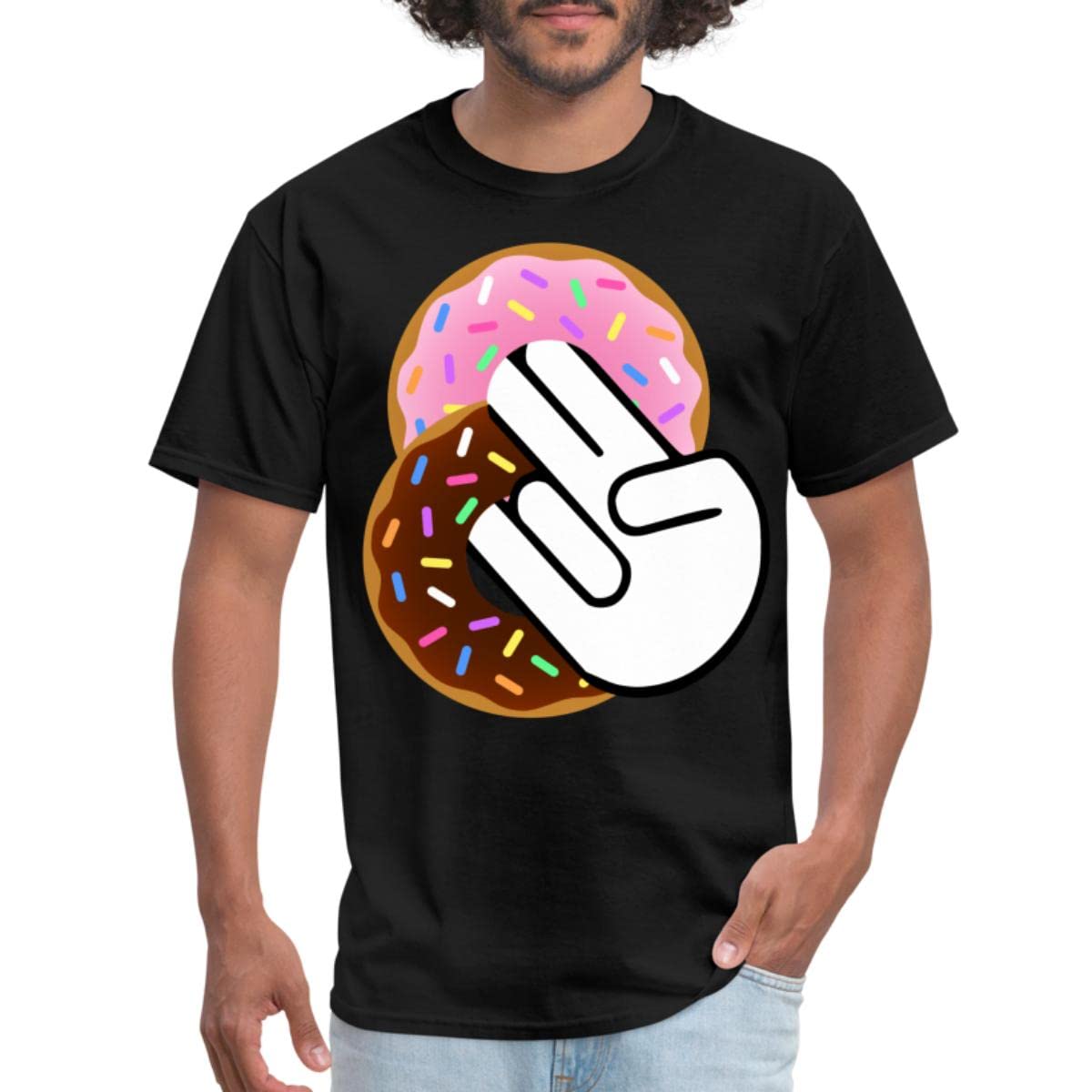 Spreadshirt Funny Donut Men's T-Shirt - Two in The Pink One in The Stink Slogan - Casual Humor Graphic Tee for Parties & Gag Gifts