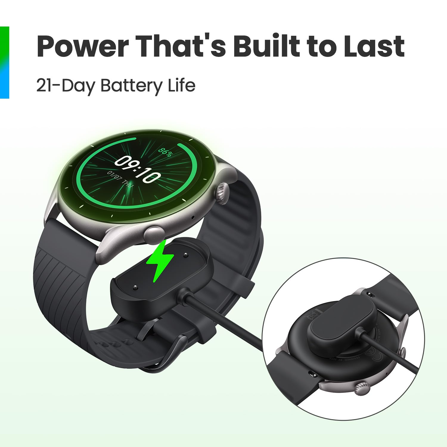 Amazfit GTR 3 Smart Watch 46mm for Android & iPhone - 21-Day Battery Life, Built-in Alexa, GPS Fitness Tracker with 150+ Sports Modes, AMOLED Display, Heart Rate & Sleep Monitor - Black | Perfect for Workouts, Running, Swimming & Daily Activity Tracking
