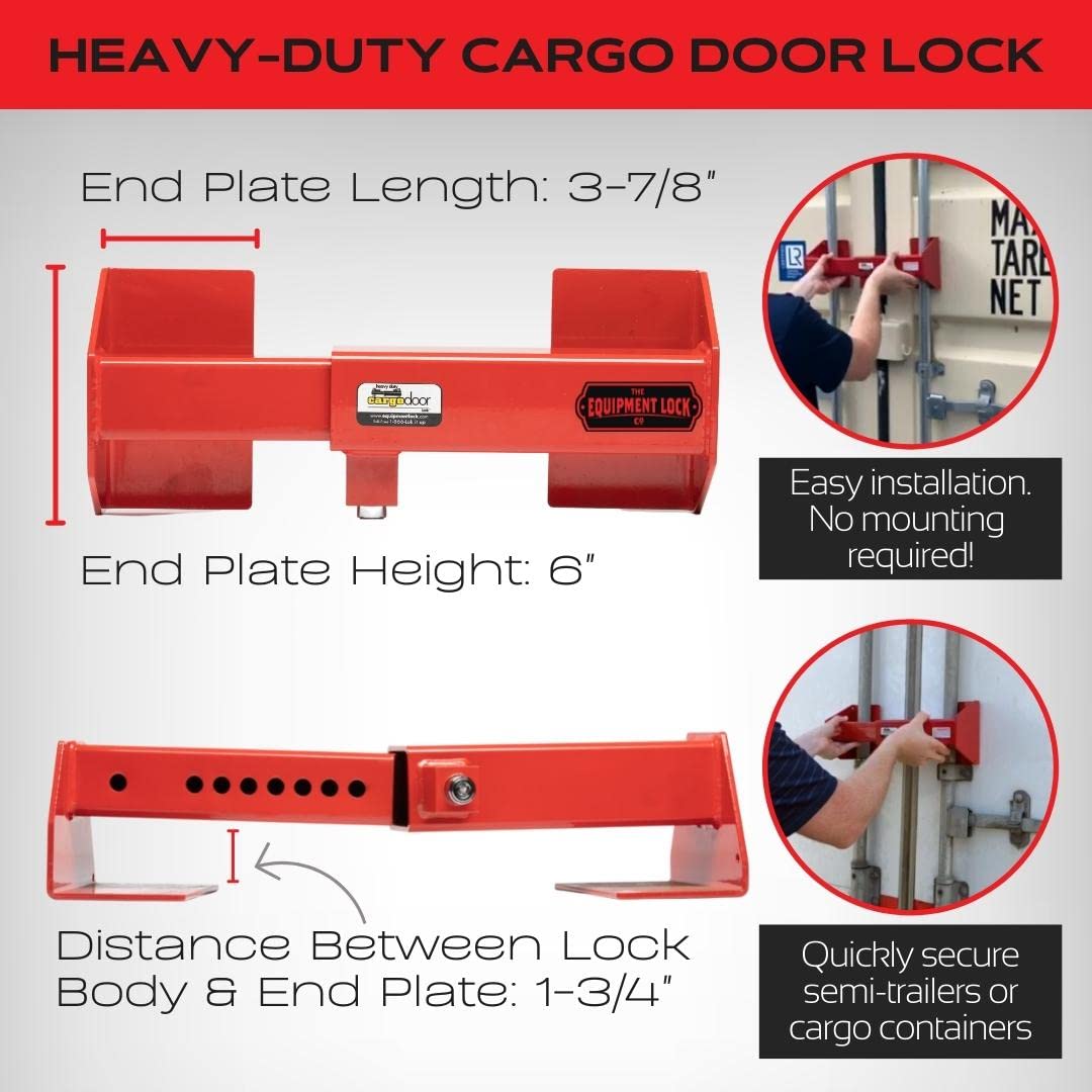 Heavy Duty Cargo Door Lock - Maximum Security Powder Coated Steel Shipping Container Lock - Semi Trailer & Truck Accessories - Keyed Differently for Enhanced Security - Ideal for Shipping Containers, Trailers, and Commercial Vehicles