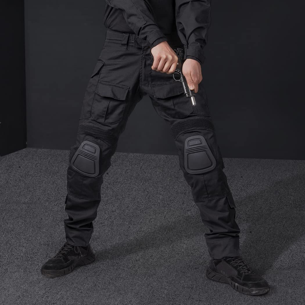 IDOGEAR Men's G3 Combat Tactical Pants with Removable Knee Pads - Multi-Cam Camouflage Outdoor Pants for Airsoft, Hunting, Paintball & Military Training | Durable & Breathable Tactical Wear