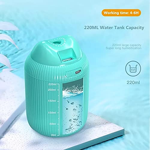 Portable USB Air Humidifier with LED Night Light - Ultrasonic Essential Oil Diffuser & Cool Mist Purifier for Home, Office, Bedroom - Aromatherapy Humidifier with 7 Color Changing Lights (Pink) | Perfect for Dry Air Relief, Baby Nursery & Yoga Meditation Space