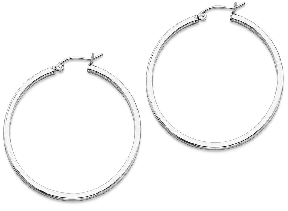 925 Sterling Silver Square Tube Round Large Hoop Earrings for Women - Trendy Chunky Statement Earrings for Parties, Weddings & Everyday Wear