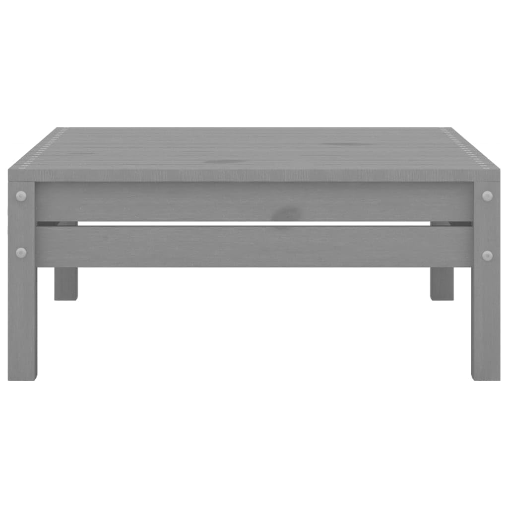 vidaXL Solid Pinewood Patio Footstool - Gray Scandinavian Style Outdoor Footrest with Modular Design - Perfect for Garden, Deck, and Balcony Relaxation