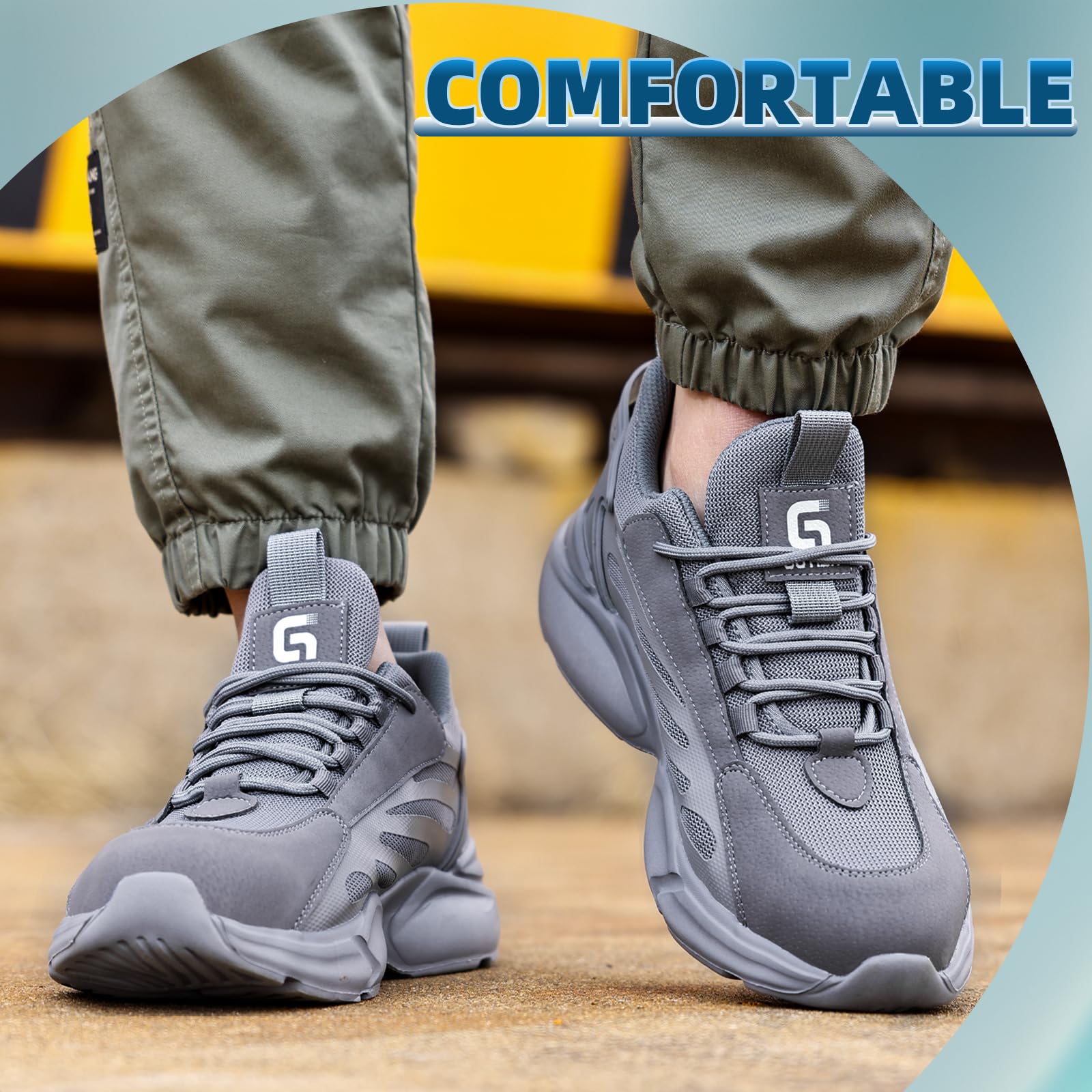 Lightweight Steel Toe Work Shoes for Men & Women - OSHA Approved Safety Sneakers for Construction, Industrial & Tennis | Durable Comfort for Long Shifts & Outdoor Work
