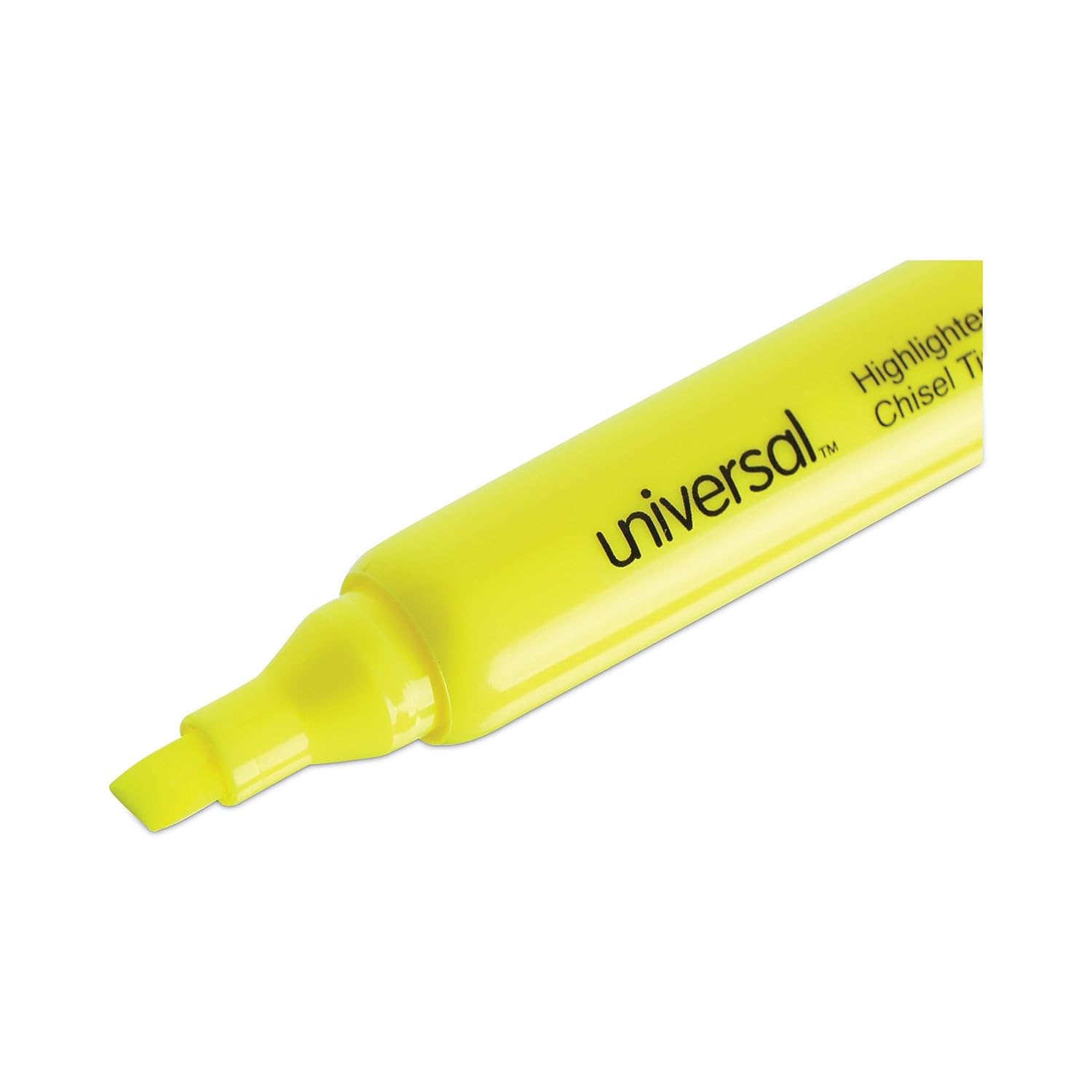 Universal 08866 Desk Highlighter, Chisel Tip, Fluorescent Yellow, 36-Pack - Ideal for Office, School, and Study Note-Taking