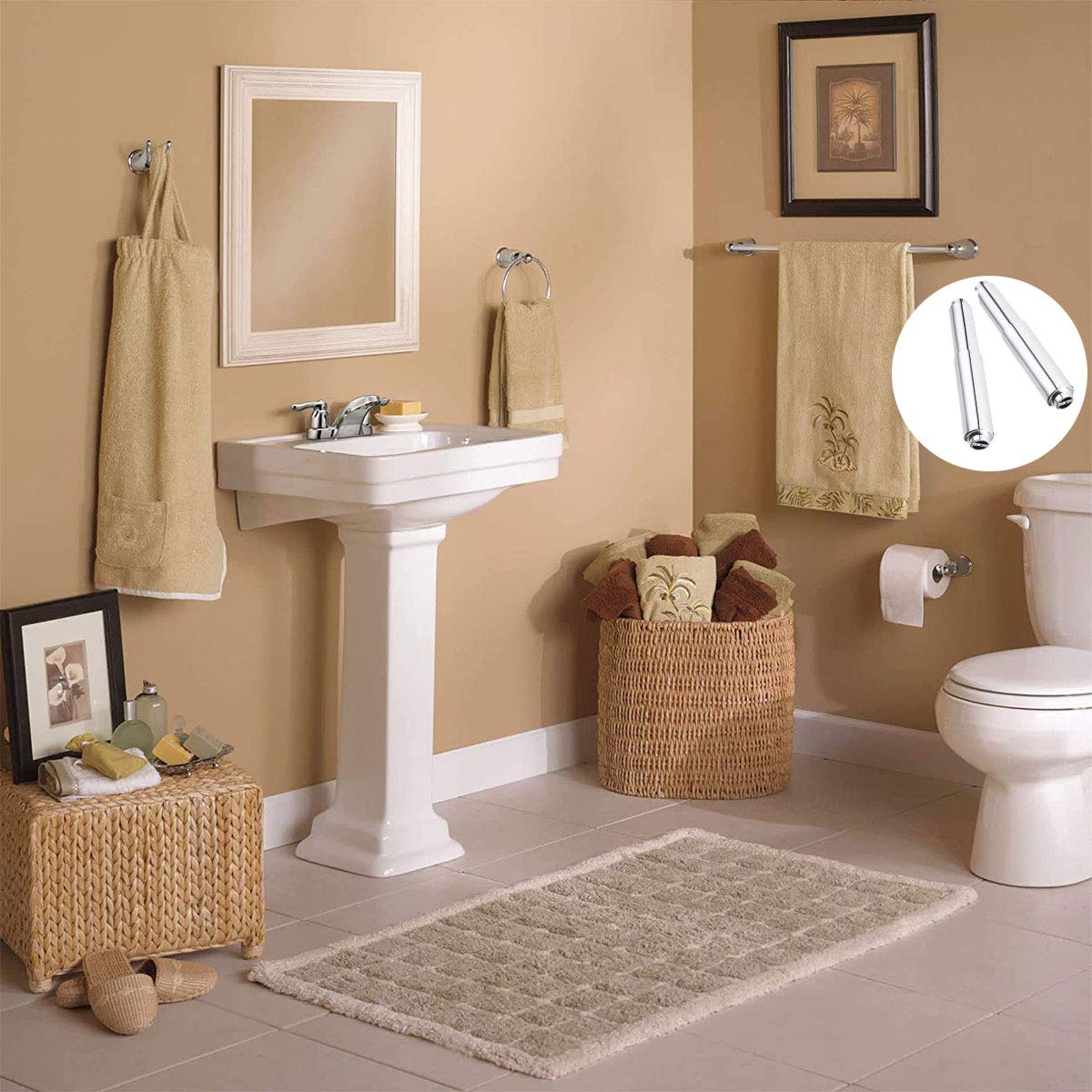 2-Pack Roller Toilet Paper Holder - Wall Mounted Bathroom Tissue Dispenser for Home, Office & RV Use