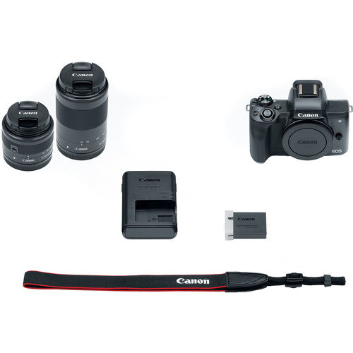 Canon EOS M50 Mirrorless Digital Camera Kit with 15-45mm & 55-200mm Lenses (Black) - Perfect for Vlogging, Travel Photography & YouTube Content Creation