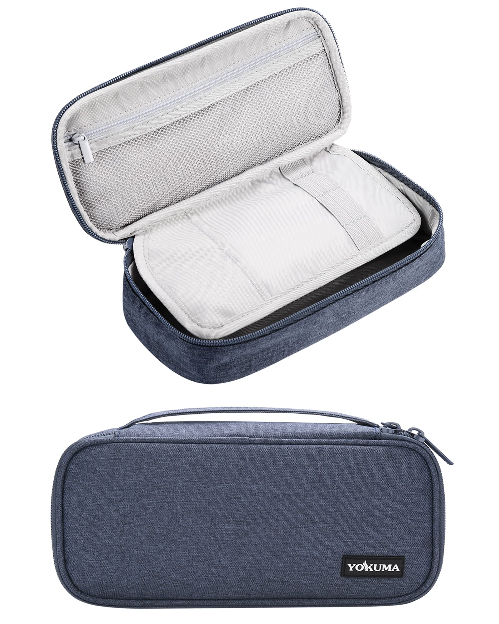 YOKUMA Large Capacity Aesthetic Zipper Pencil Case - School Supplies for College Students, Teens & Adults - Travel Essentials & Electronic Cable Organizer - Perfect for Back to School, Office & Travel Organization