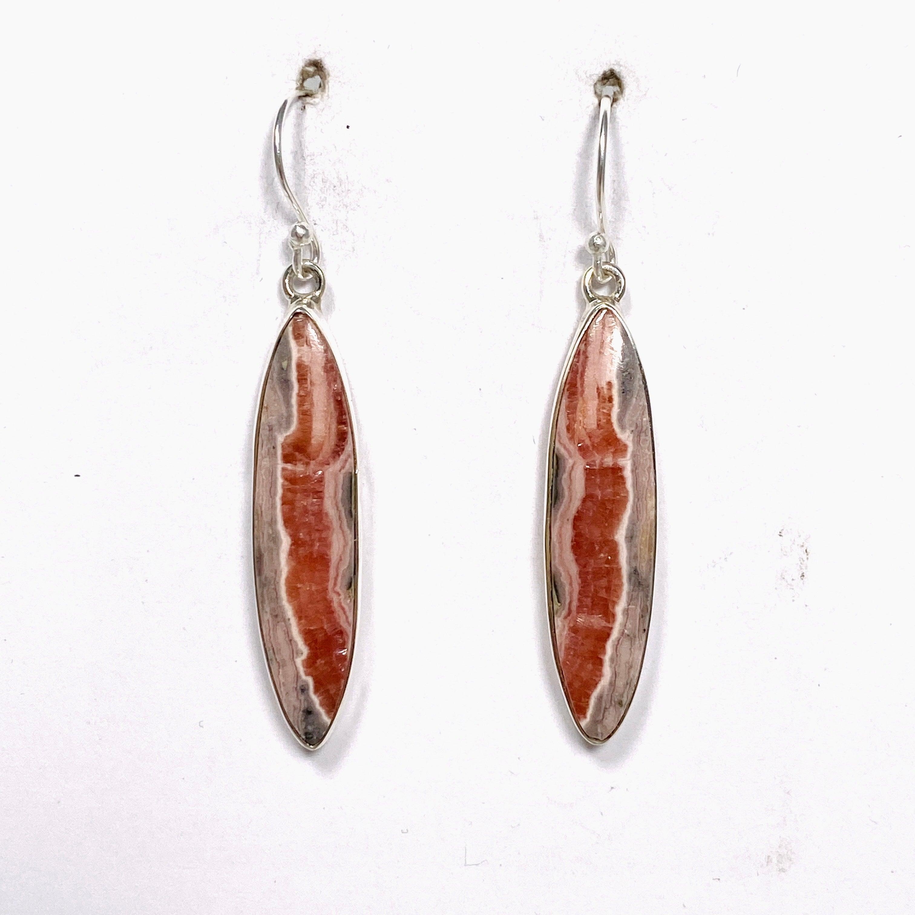 Rhodochrosite Marquise Earrings KEGJ1460 - Handmade Gemstone Jewelry for Women, Elegant Dangle Earrings for Parties, Weddings & Special Occasions