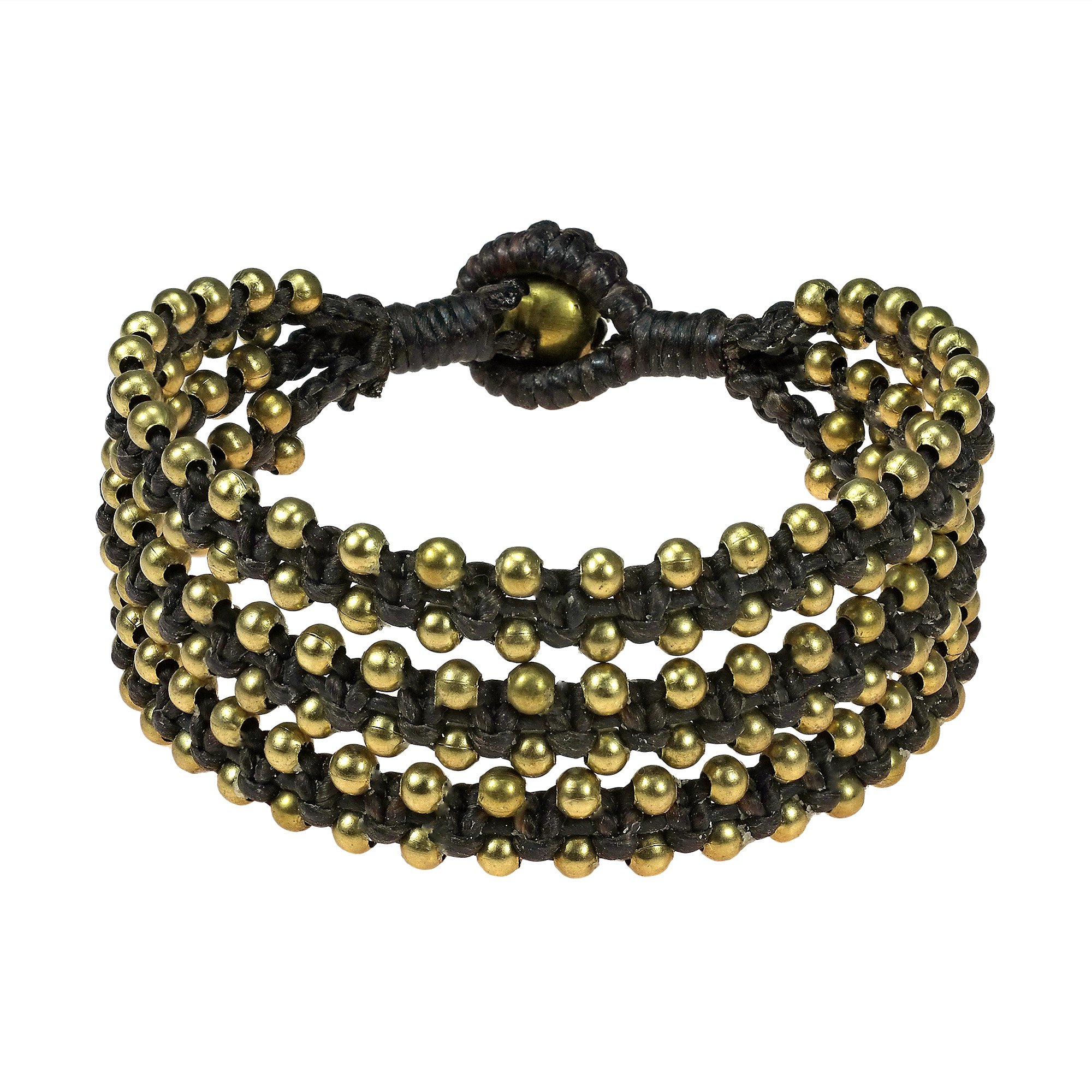 AeraVida Sparkly Bohemian Multi-Layer Brass Beads Wrap Bracelet for Women – Handmade Boho Jewelry, Stackable Beaded Bracelet for Festival, Beach, Party & Everyday Wear