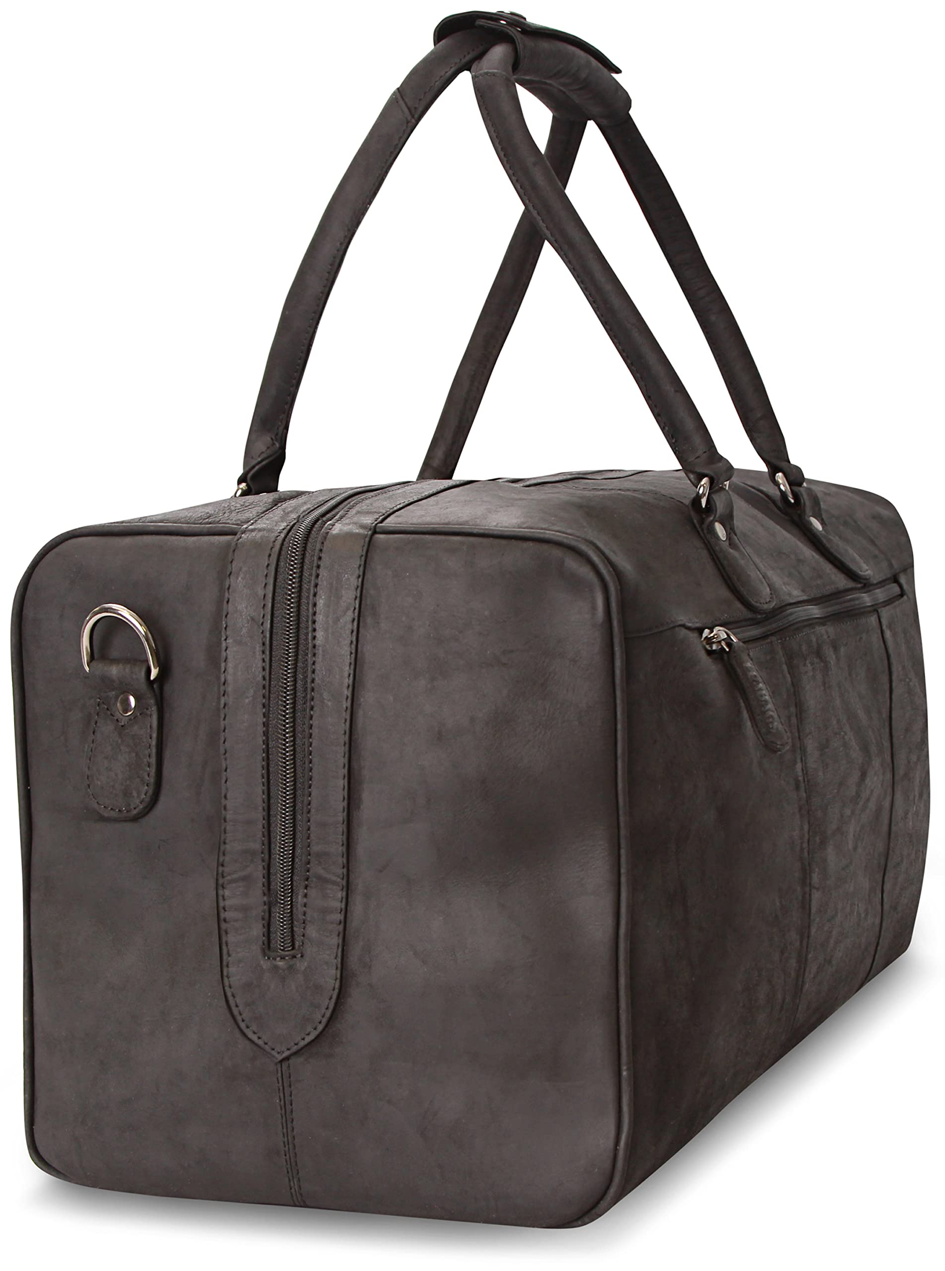 Leabags Genuine Leather Weekender Bag - 40L Premium Travel Duffle for Gym, Sports & Airplane | Stylish Carry-On Luggage for Women & Men | Perfect for Weekend Getaways, Business Trips & Workout Sessions