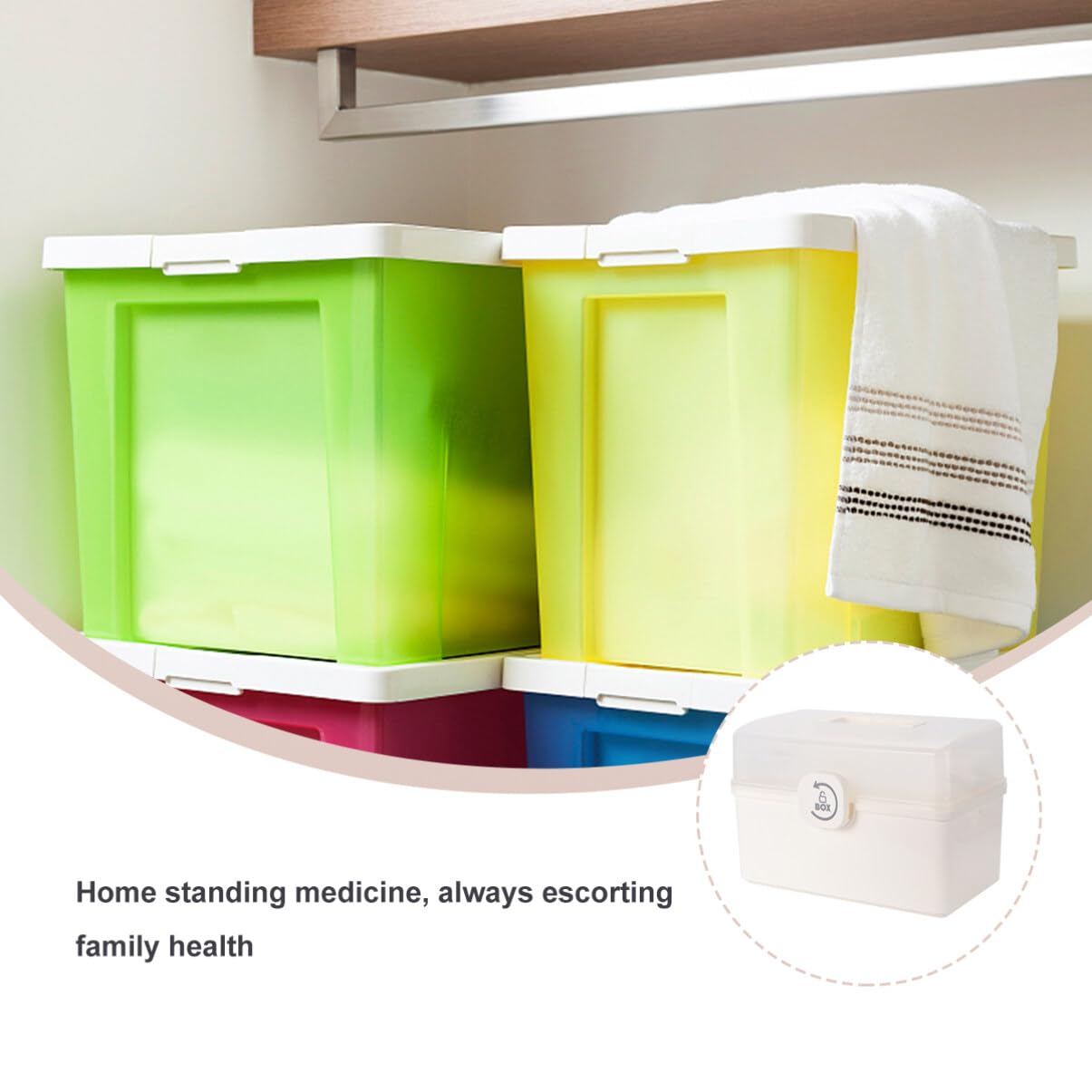 Foldable 3-Tier Lockable Medicine Storage Box - Portable Household Organizer for Pills, Vitamins & First Aid Supplies | Perfect for Travel, Home & Office Use