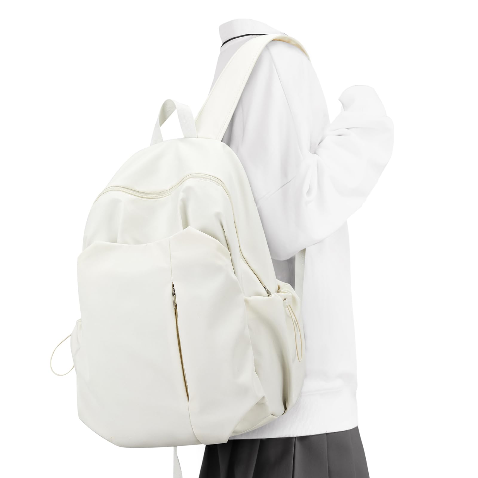 **Waterproof Weradar Backpack for School & College - Stylish & Durable Bookbag for Women, Men, Girls & Boys - Casual Aesthetic Design (Beige) - Perfect for Daily Commute, Travel & Outdoor Activities**