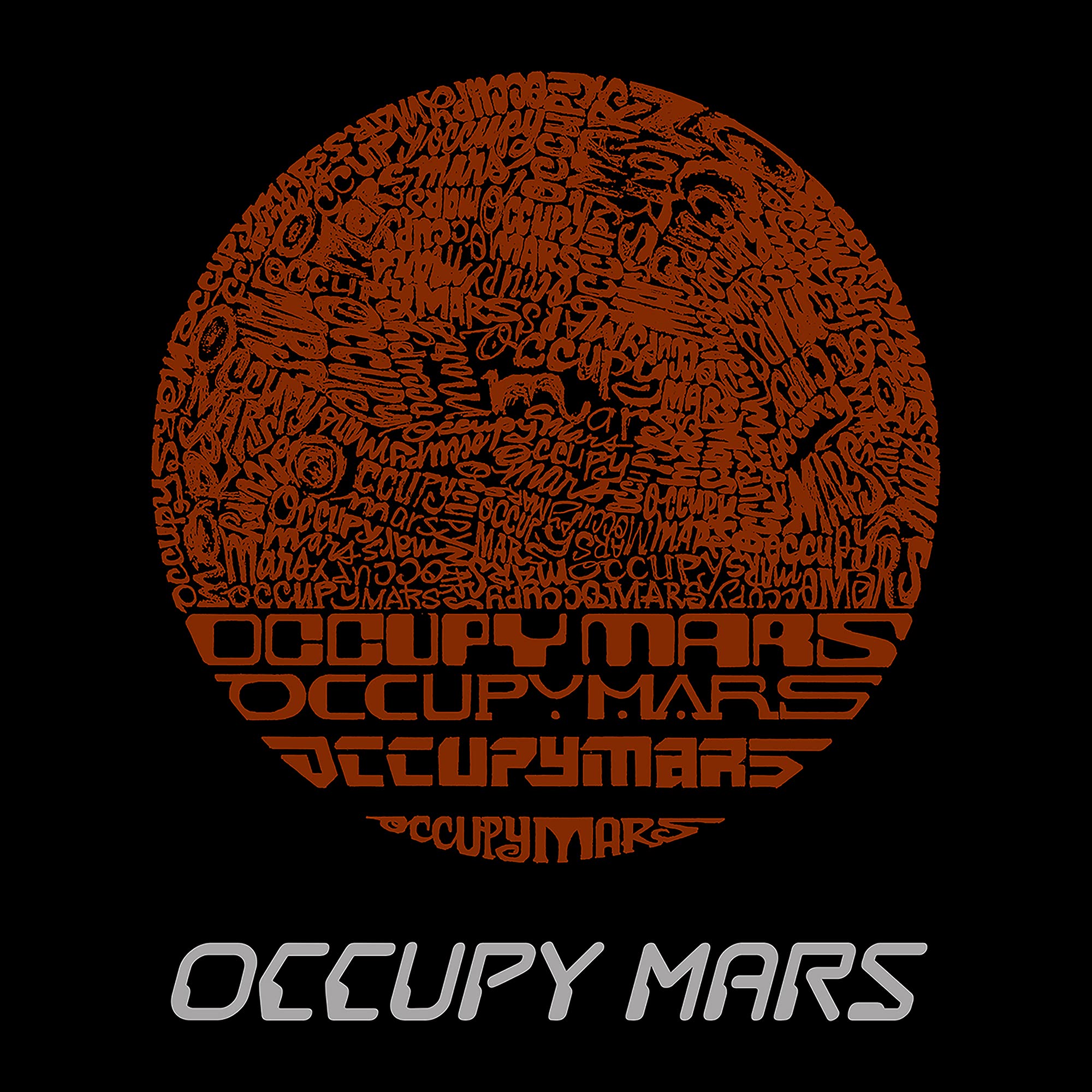 LA POP ART Men's Word Art Tank Top - Occupy Mars Graphic Muscle Tee for Gym, Beach & Summer Outfits | Cool Casual Sleeveless Shirt