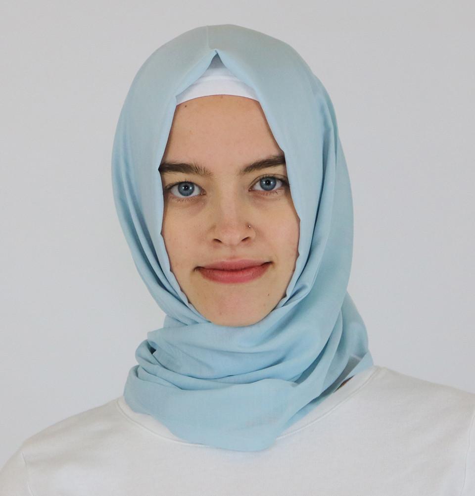 Aker Ince Hijab Shawl #351 Baby Blue - Soft Muslim Headscarf for Women, Breathable & Lightweight - Perfect for Daily Wear, Prayer, and Modest Fashion