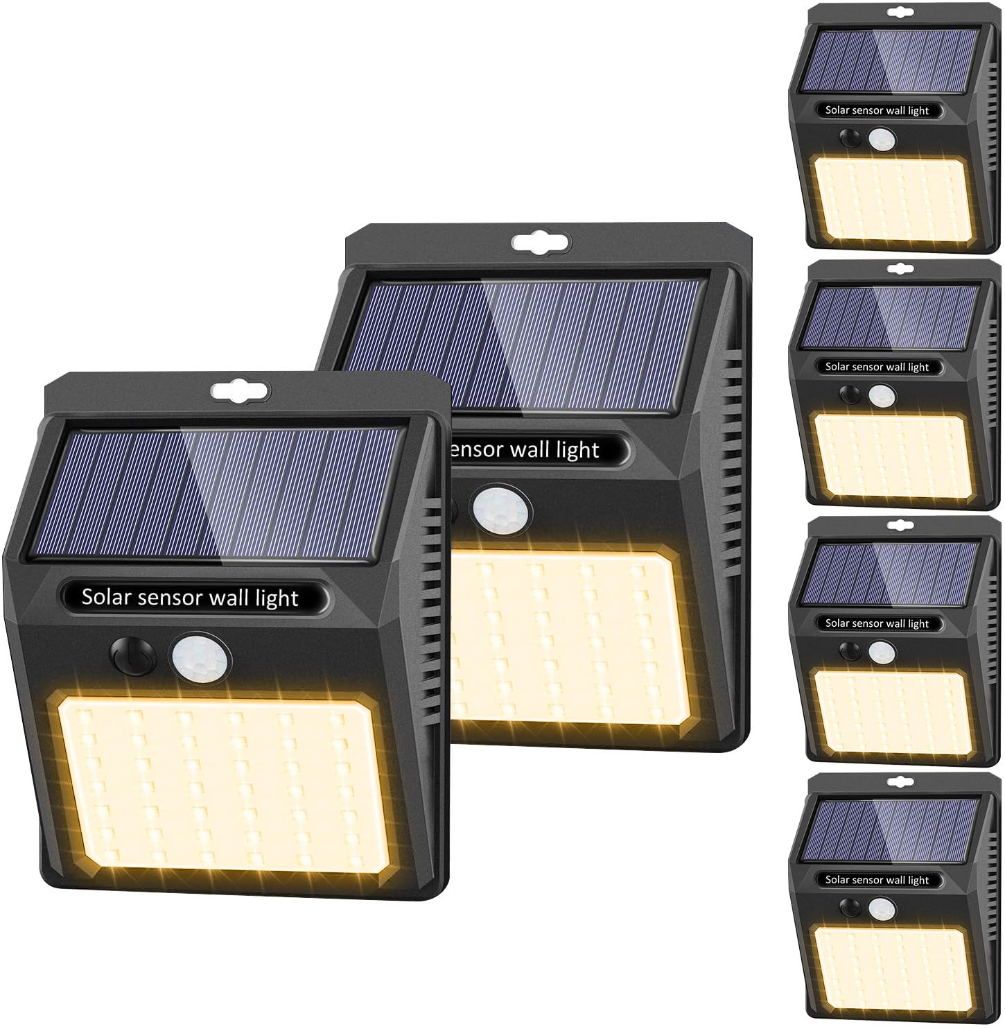 6 Pack Solar Motion Sensor Outdoor Lights - IP65 Waterproof Solar Fence Lights with 3 Lighting Modes (Warm White) for Garden, Pathway, Yard & House Security | Weatherproof Solar Powered Landscape Lighting