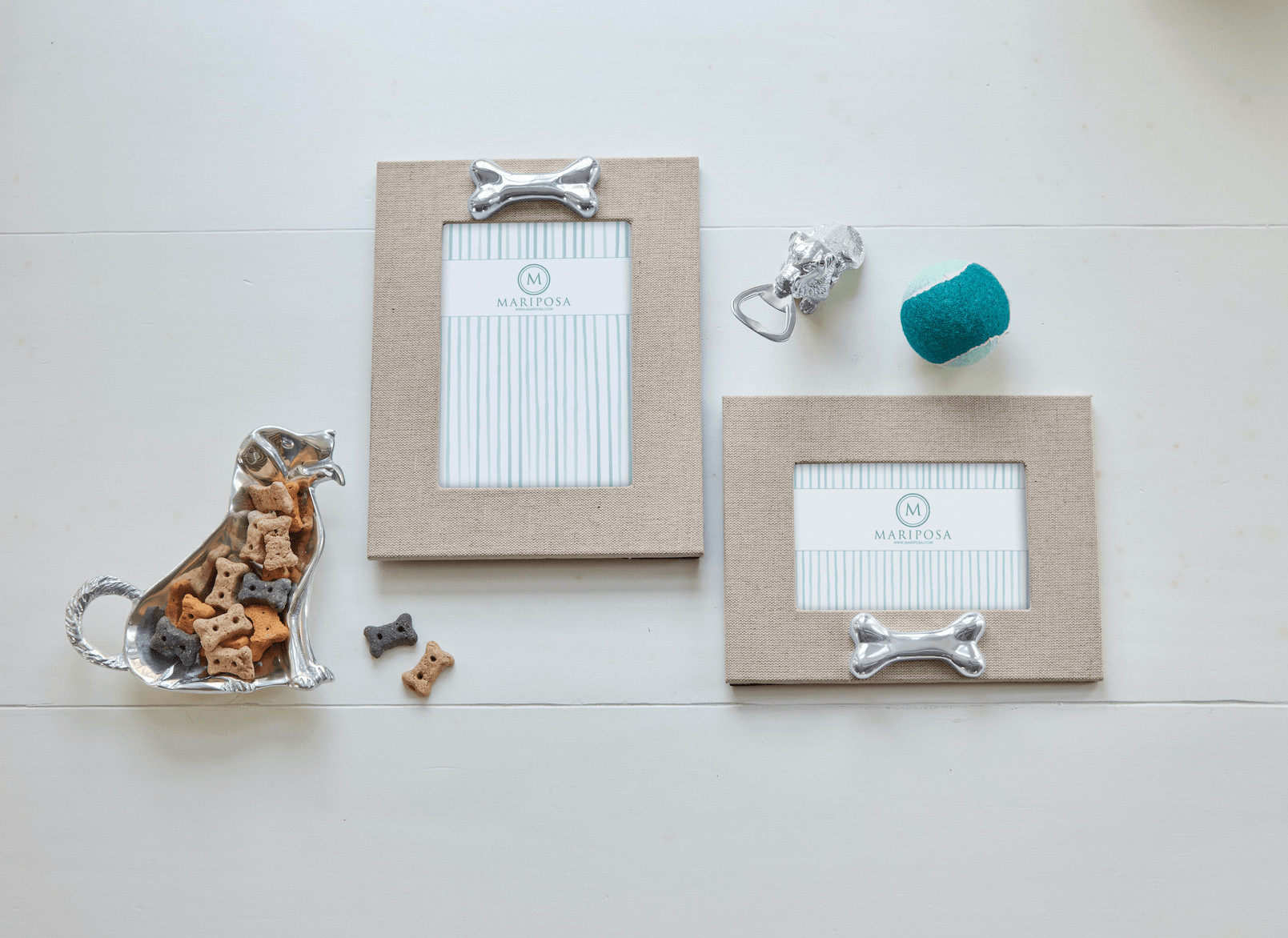 Natural Linen Dog Bone 4x6 Horizontal Picture Frame - Perfect for Pet Photos, Home Decor, and Wall Display