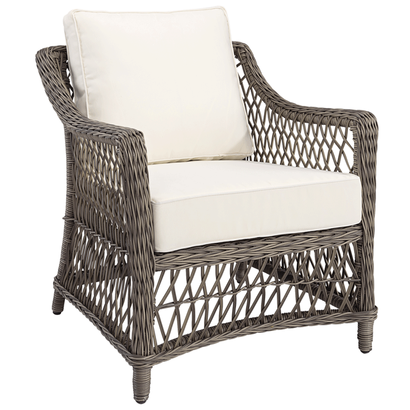 Artwood Marbella Outdoor Armchair - Waterproof Wicker Patio Chair with Cushion, Modern Garden Lounge Furniture for Poolside, Deck, or Backyard Relaxation