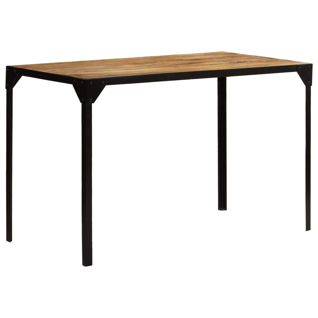 Solid Mango Wood & Steel Rectangular Dining Table 47.2