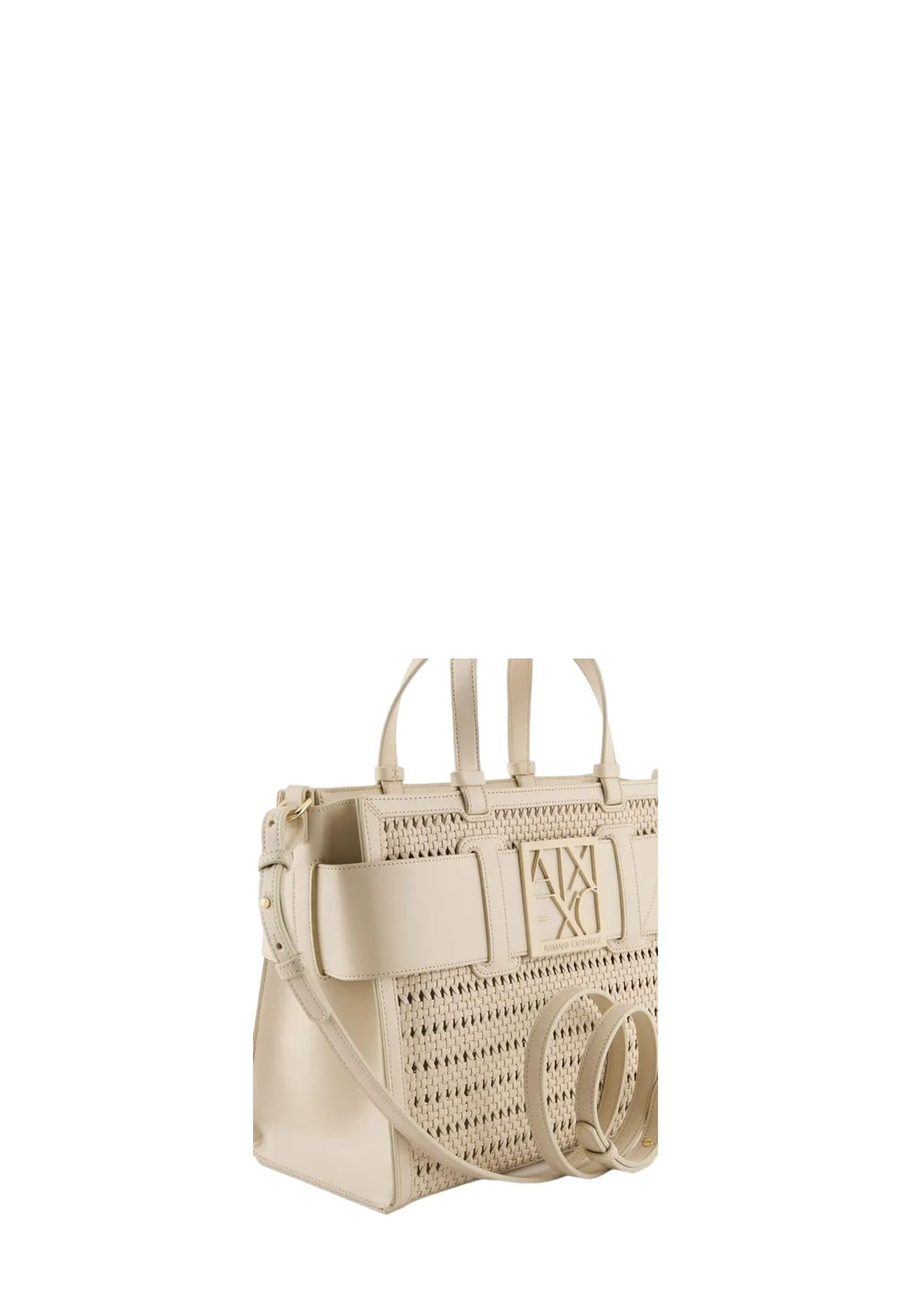 ARMANI EXCHANGE Susy Big Mesh Tote Bag in Dusty Ground - Stylish Women's Shoulder Handbag for Work, Shopping & Travel