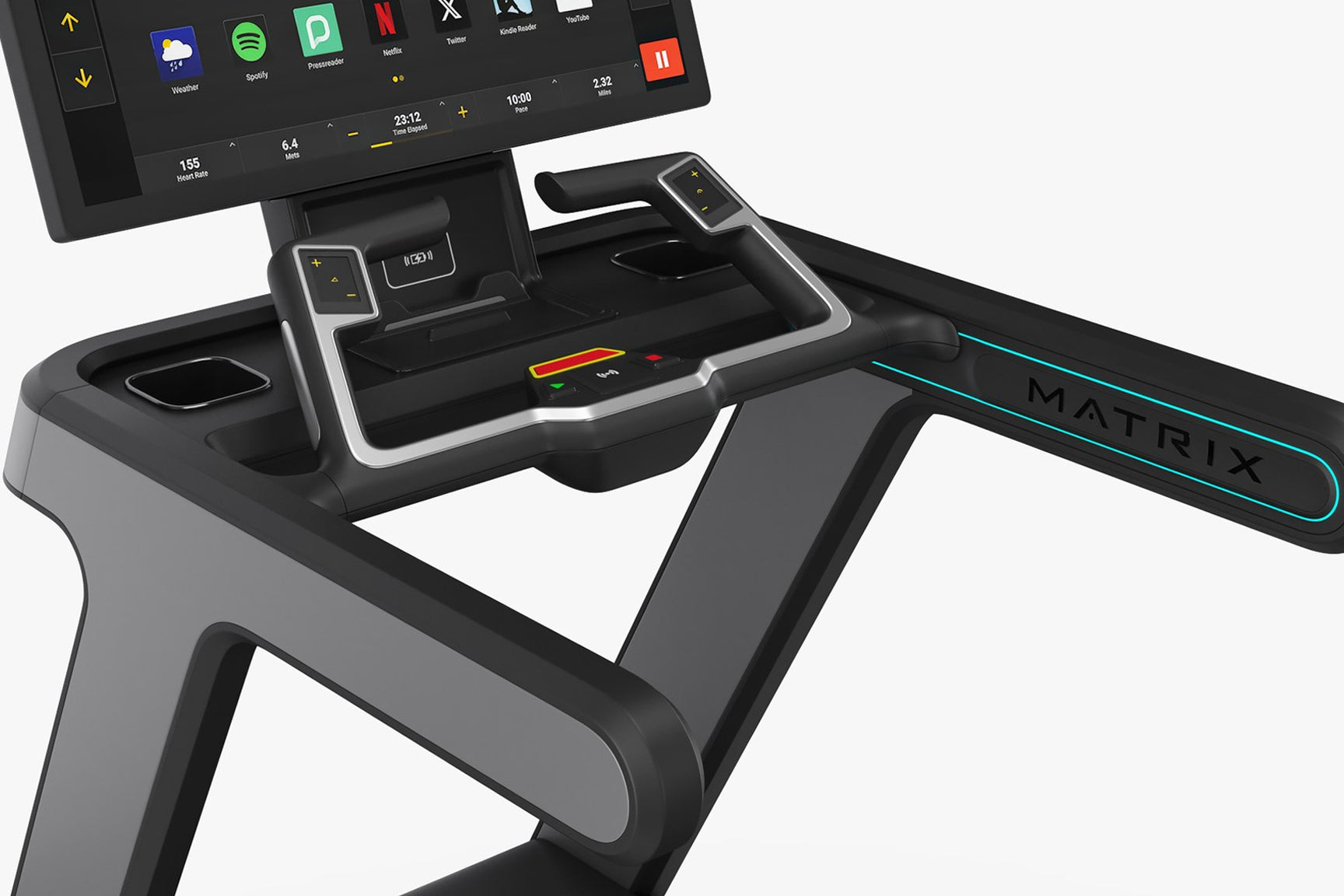 Matrix Onyx Treadmill - Foldable Electric Running Machine with LCD Display & Bluetooth Speakers for Home Gym, Cardio Workouts & Indoor Fitness Training