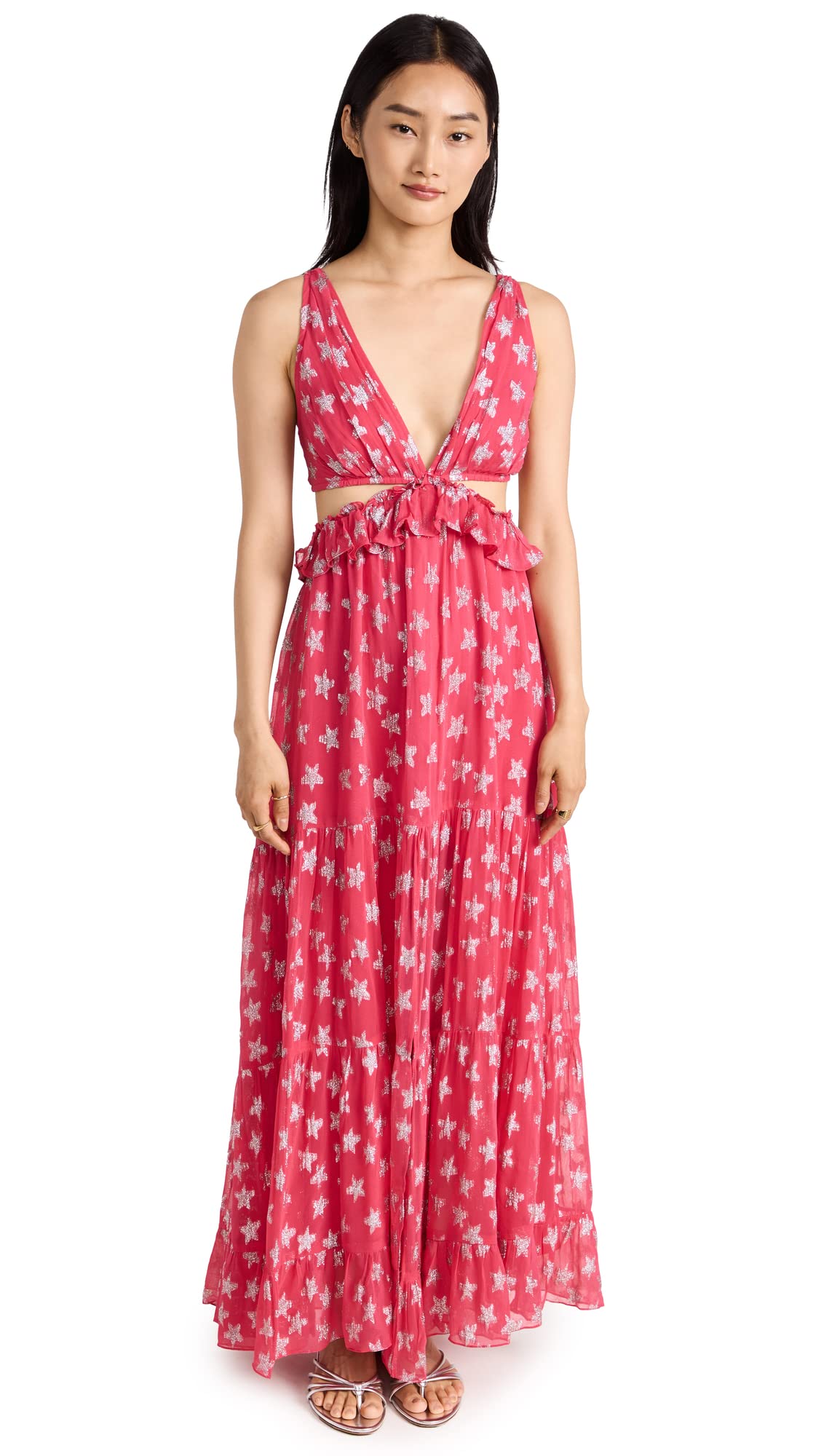 ROCOCO SAND Women's Elegant Star Cutout Maxi Dress - Perfect for Evening Parties, Date Nights & Special Occasions