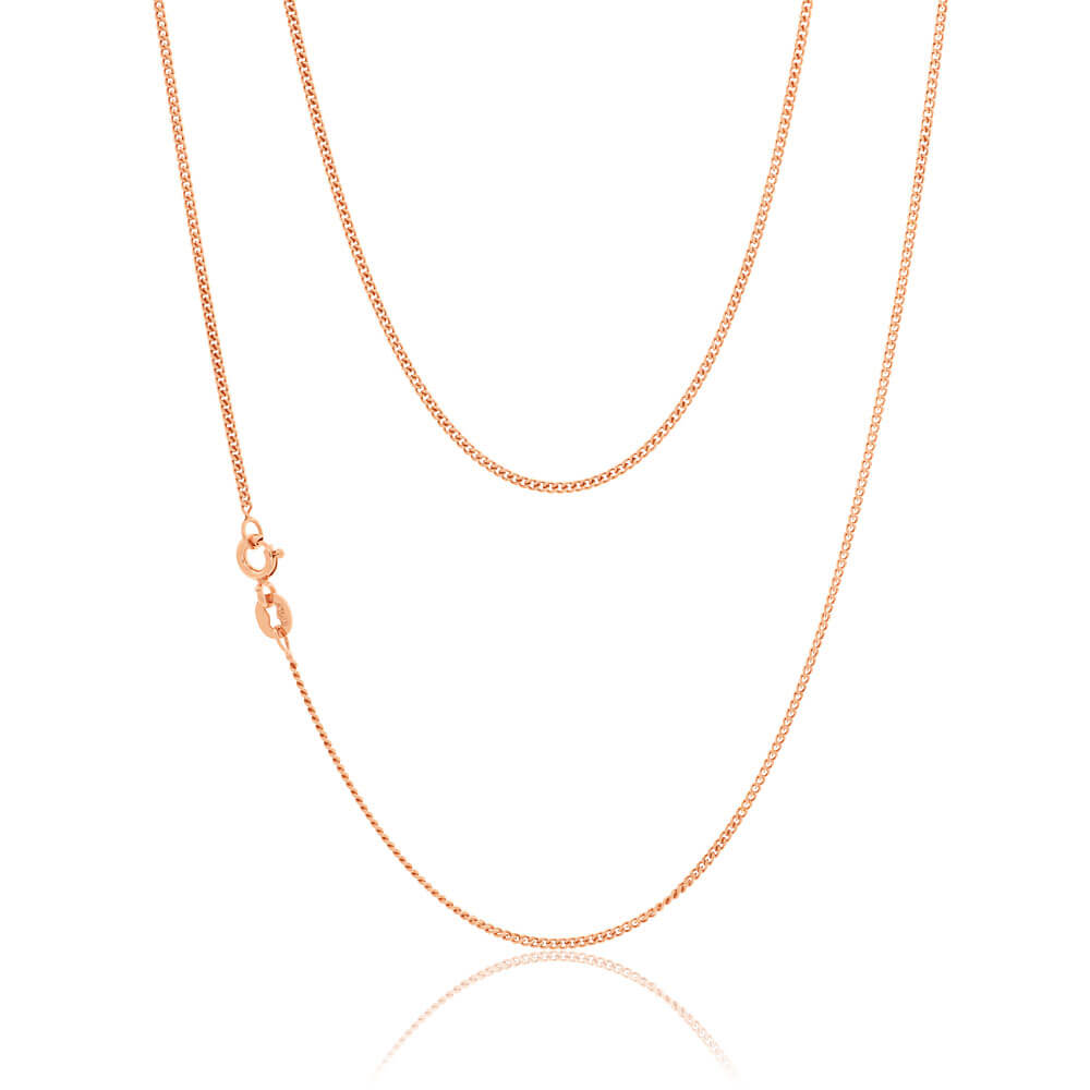 9ct Rose Gold Silver Filled 60cm Curb Chain Necklace for Women - Elegant Layering Jewelry for Everyday Wear & Special Occasions