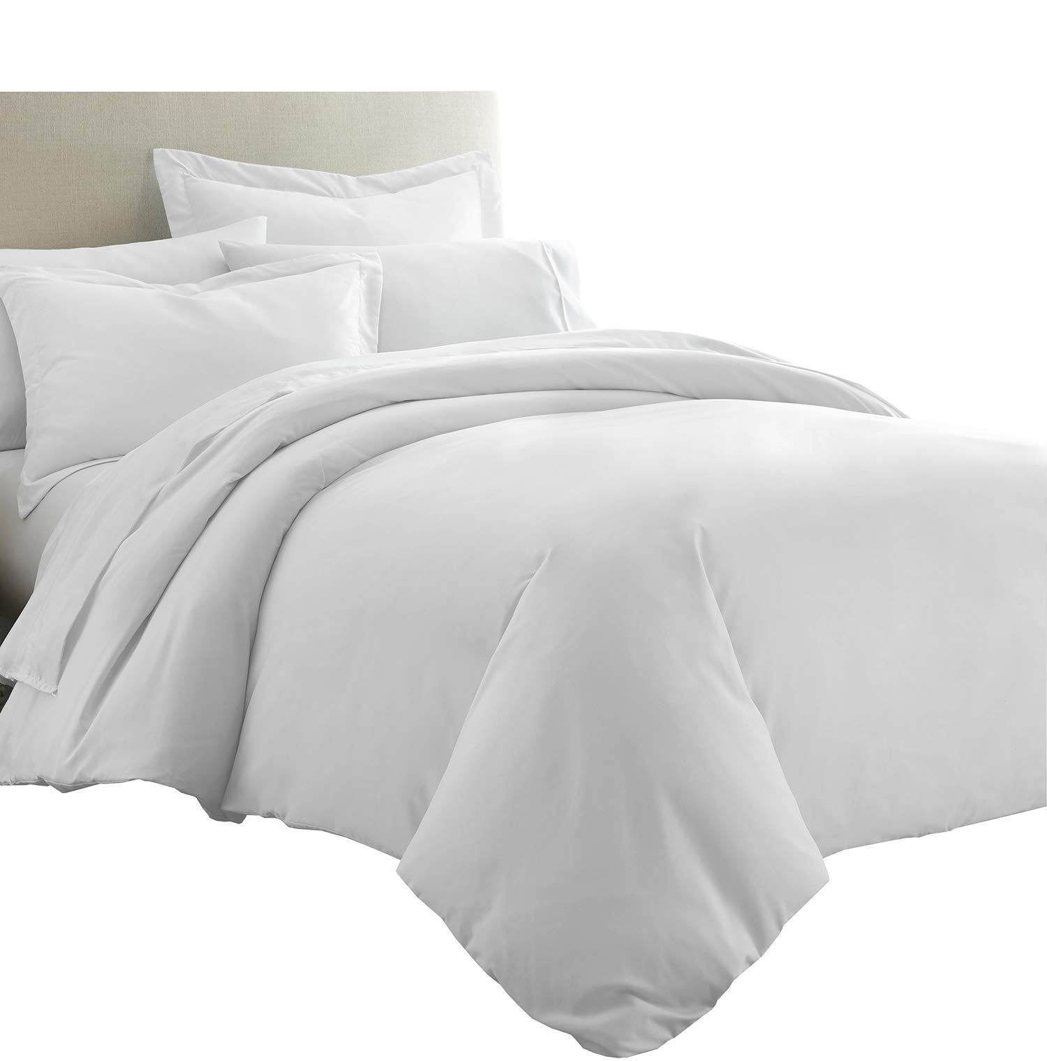 8-Piece 100% Bamboo Bed in a Bag Set - Full Size Bamboo Viscose Bedding Set with Solid White Sheets, Duvet Cover & Down Alternative Comforter | Ultra-Soft, Hypoallergenic & Eco-Friendly | Perfect for Master Bedroom, Guest Room & Dorm