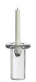 Kosta Boda Modern Small Glass Candlestick Holder - Elegant Home Decor for Dining Table, Wedding Centerpiece & Romantic Ambiance