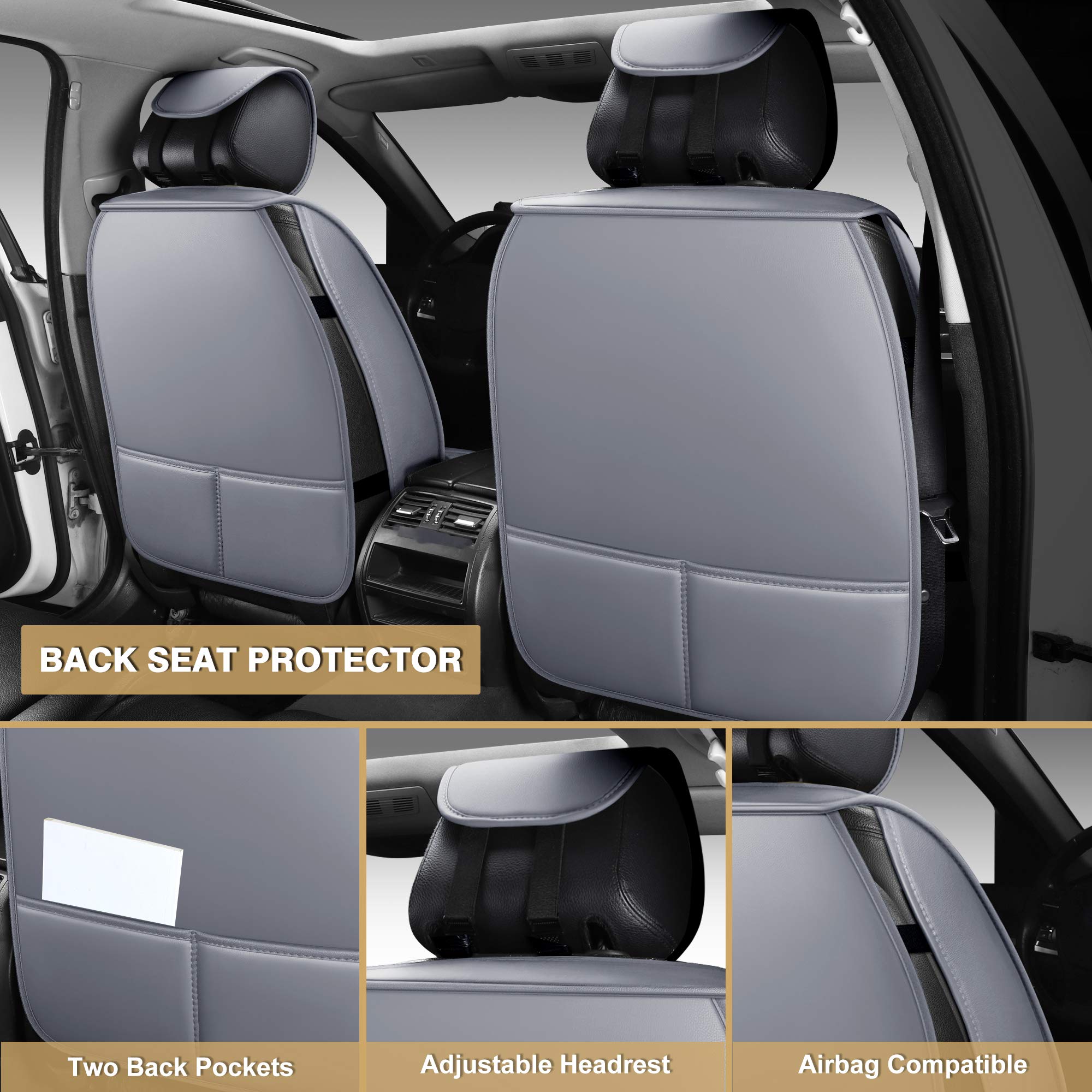 Premium AOOG Leather Car Seat Covers - Universal Leatherette Auto Seat Protectors for Cars, SUVs & Trucks | Waterproof, Non-Slip Vehicle Interior Accessories (Front Pair) | Perfect for Daily Commute, Road Trips & Family Travel
