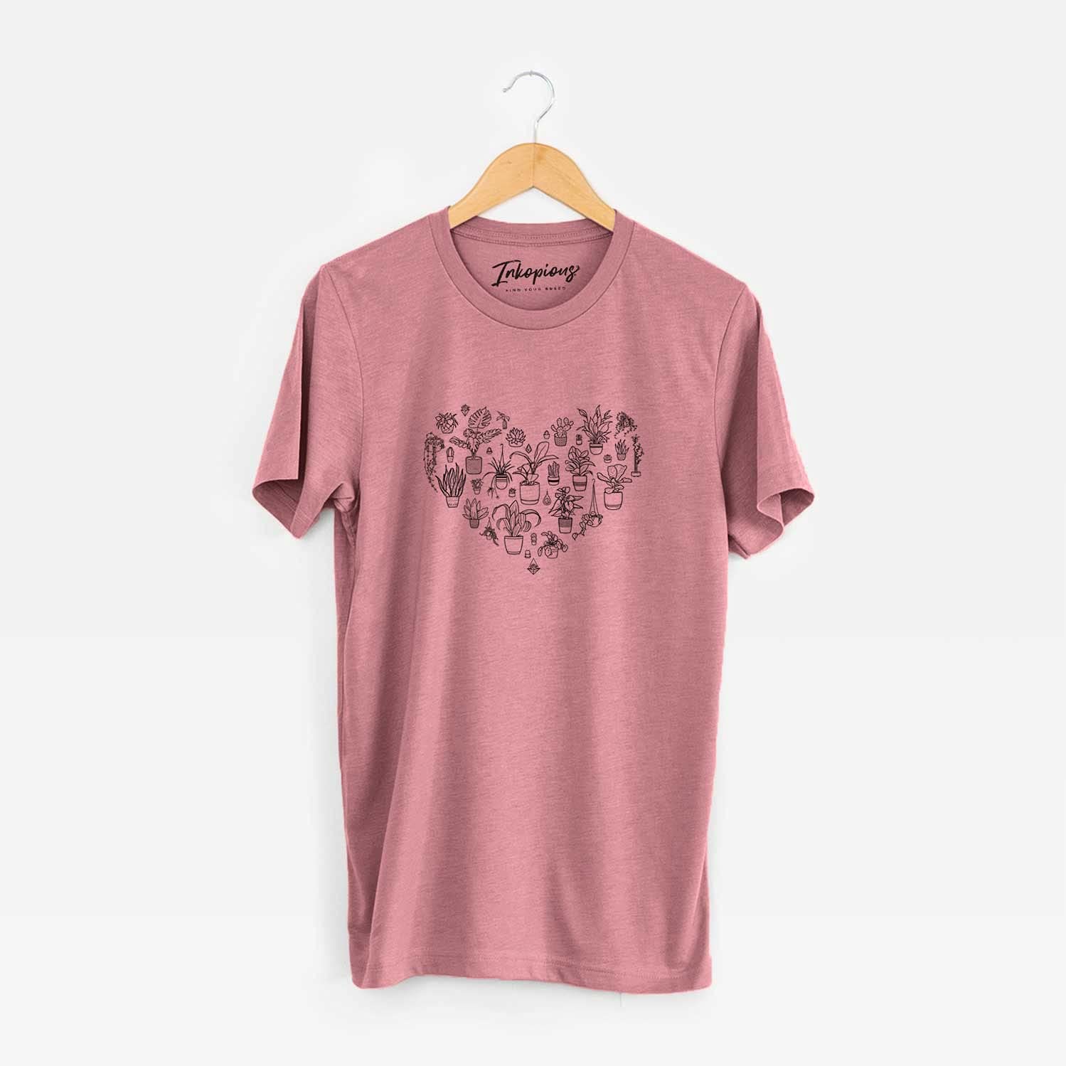 Inkopious Heart Full of Plants T-Shirt - Women's Floral Graphic Tee for Nature Lovers | Perfect for Casual Wear, Outdoor Adventures & Eco-Friendly Fashion