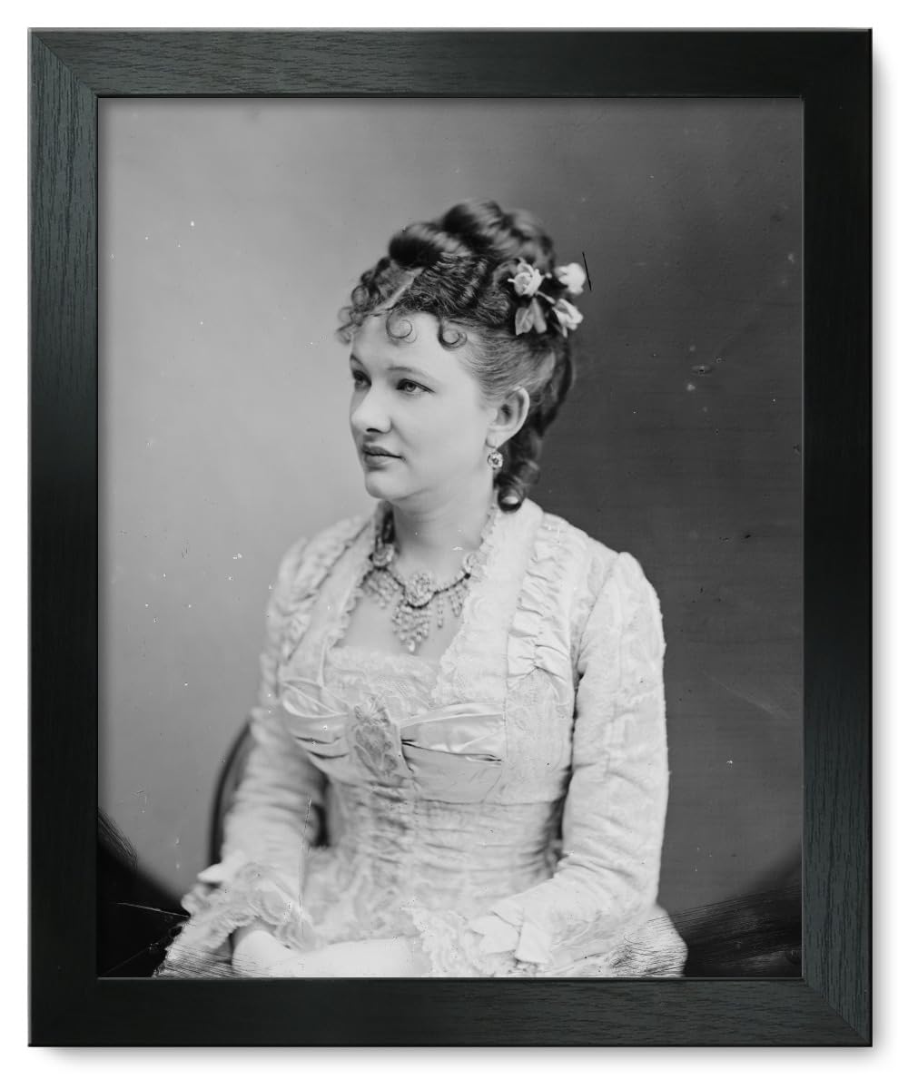 Vintage Emma Abbott Singer Framed Print 12x15 - 1865 Portrait Art for Home & Office Decor
