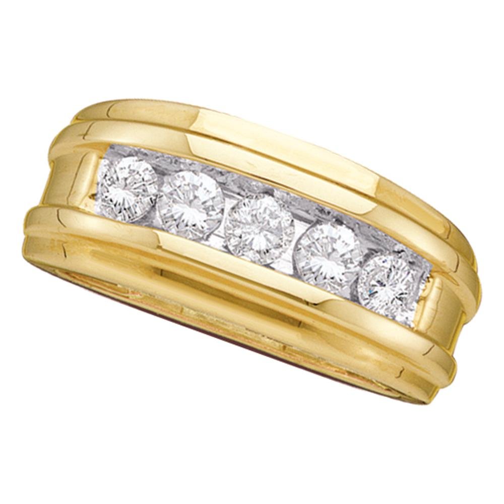 14K Yellow or White Gold Round Diamond Men's Wedding Ring Band (1.00 CTTW) - Perfect for Engagements, Anniversaries & Special Occasions - Sonia Jewels