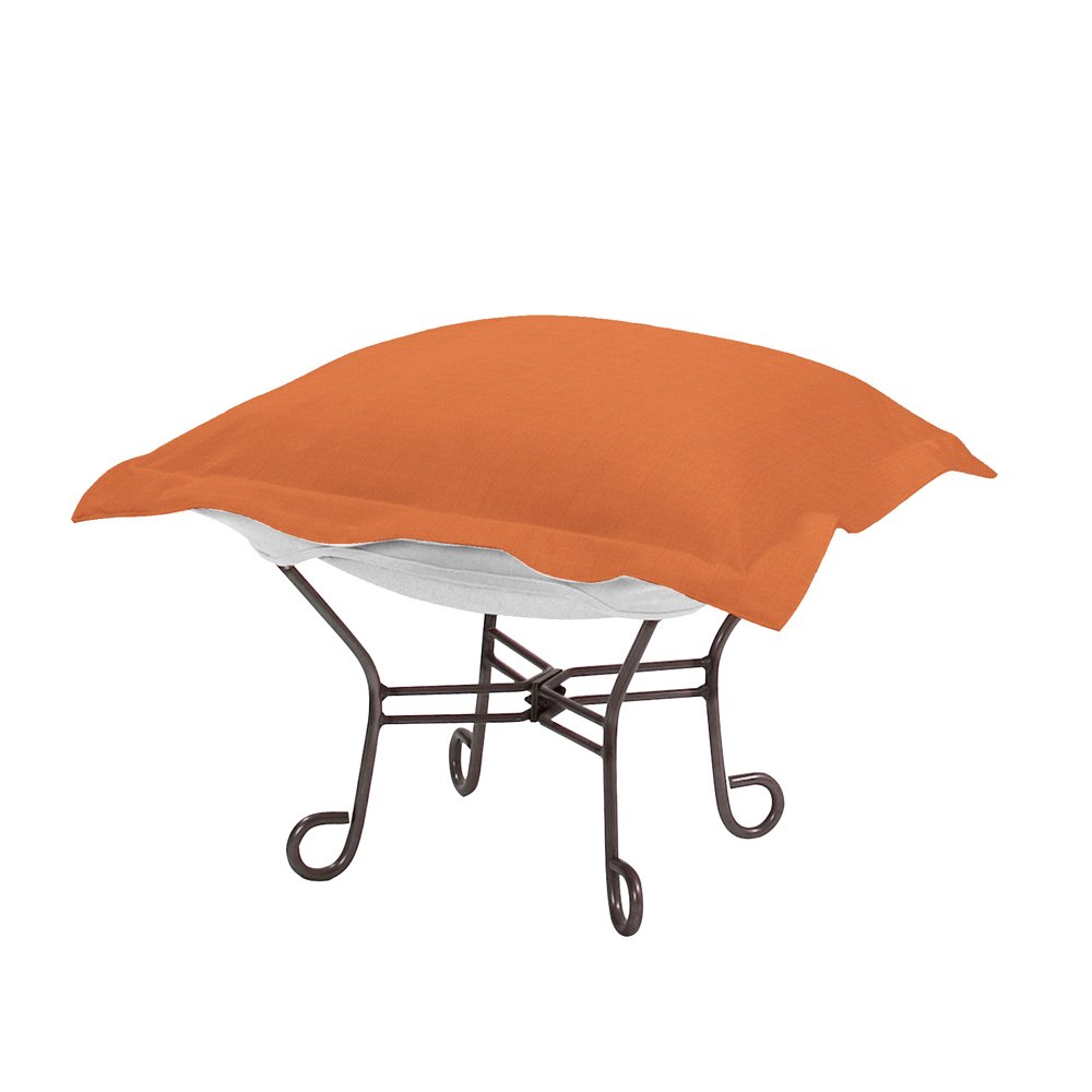 Howard Elliott Scroll Puff Rocker Seating Chair with Removable Cover - Titanium Frame Butterfly Chair for Indoor & Outdoor Use - Perfect for Patio, Camping, Home Decor, and Beach Relaxation