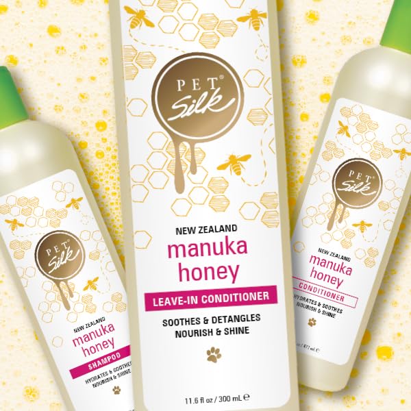 Pet Silk Manuka Honey Conditioner - Hydrating & Shining for All Pets - with Honey & Avocado Oil - for Healthy Coat Care