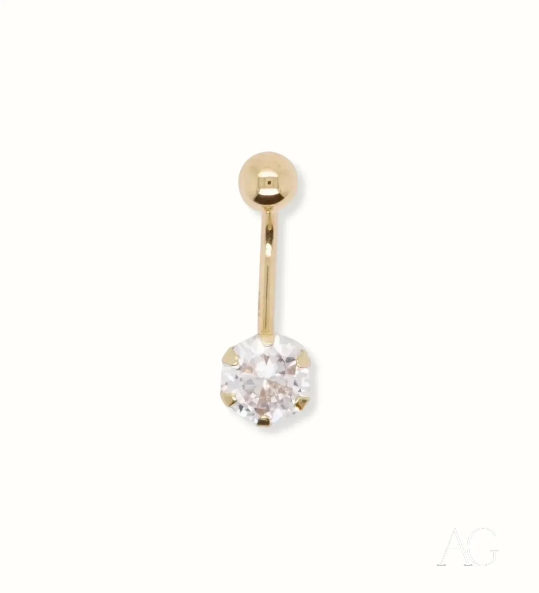 Elegant 18k Gold Belly Button Ring with Cubic Zirconia - Perfect for Navel Piercing Jewelry, Belly Chain Accessories & Summer Beach Fashion