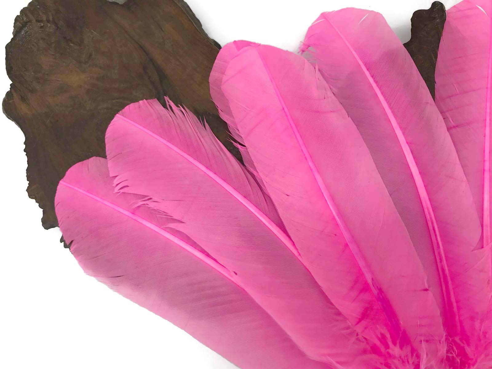 1 Lb. Pink Turkey Tom Rounds Secondary Wing Quill Feathers - Bulk Wholesale Craft Supplies for Halloween Decorations, Costume Accessories & DIY Projects | Moonlight Feather