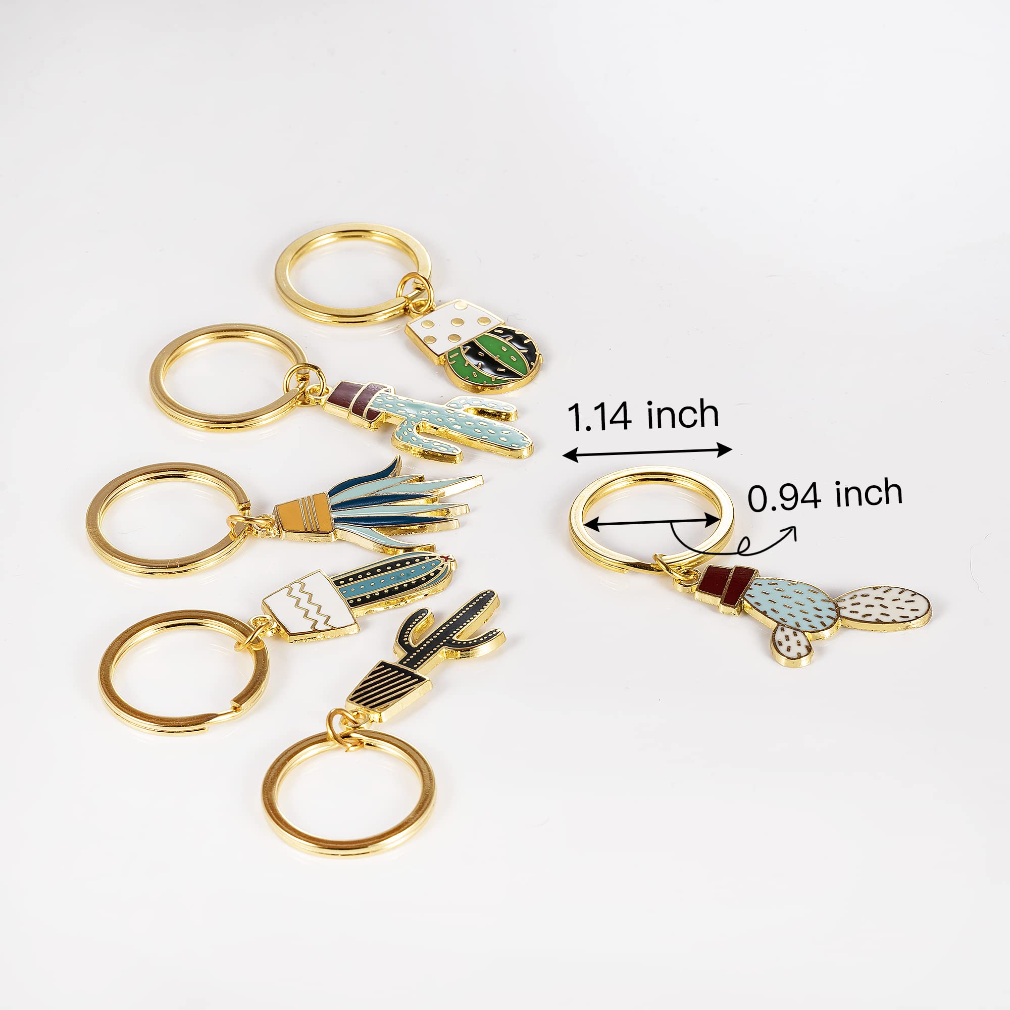 Adorable Cactus Keychain Set - Fun & Creative Key Rings for Women, Men, Kids - Perfect Gift for Friends, Family & Coworkers - Great for Backpacks, Purses & Key Organization