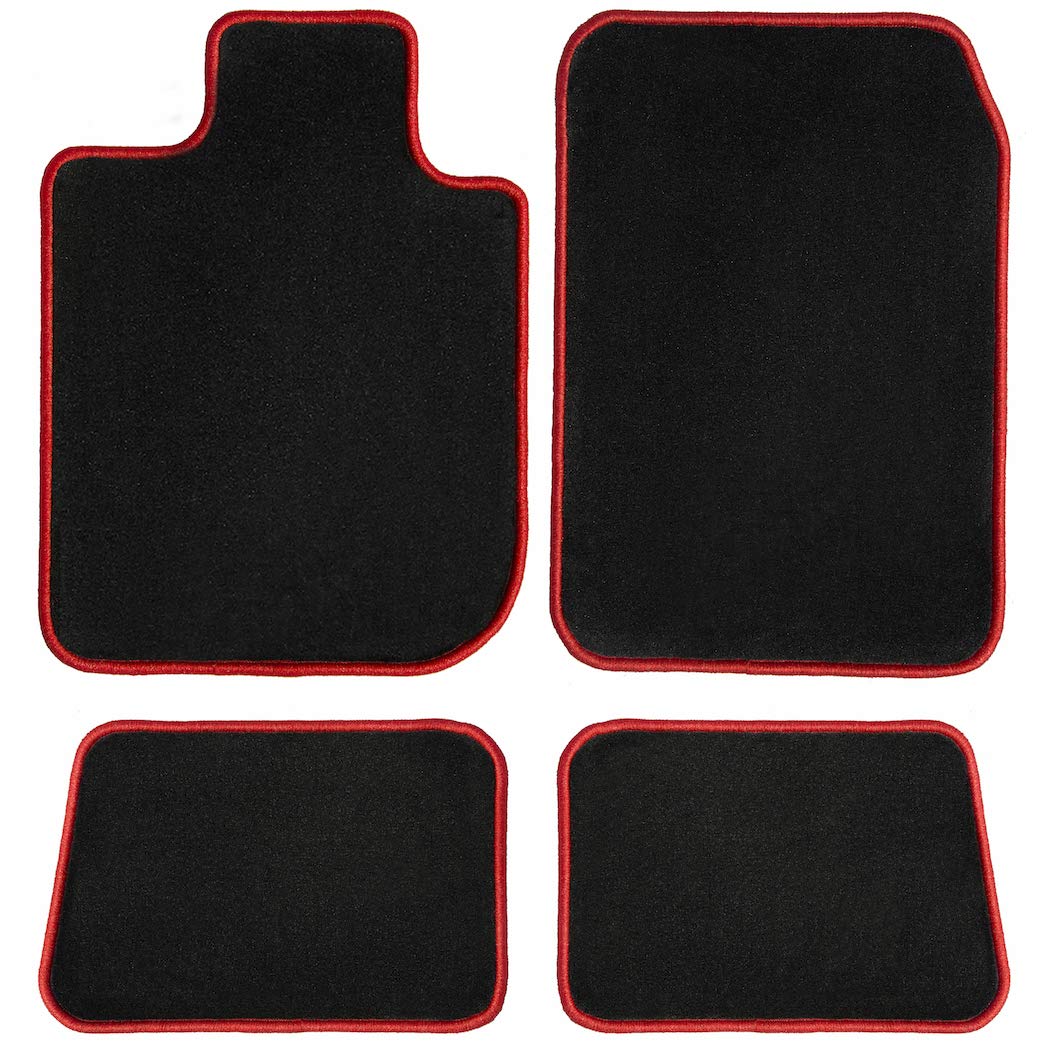 Premium Custom Car Mats for Audi Q5 - 2 Row Set with Black Carpet, HP & Red Serging (Driver, Passenger, Rear) | All-Weather Protection & Luxury Interior Upgrade | Perfect for Daily Commute, Road Trips & Family Adventures