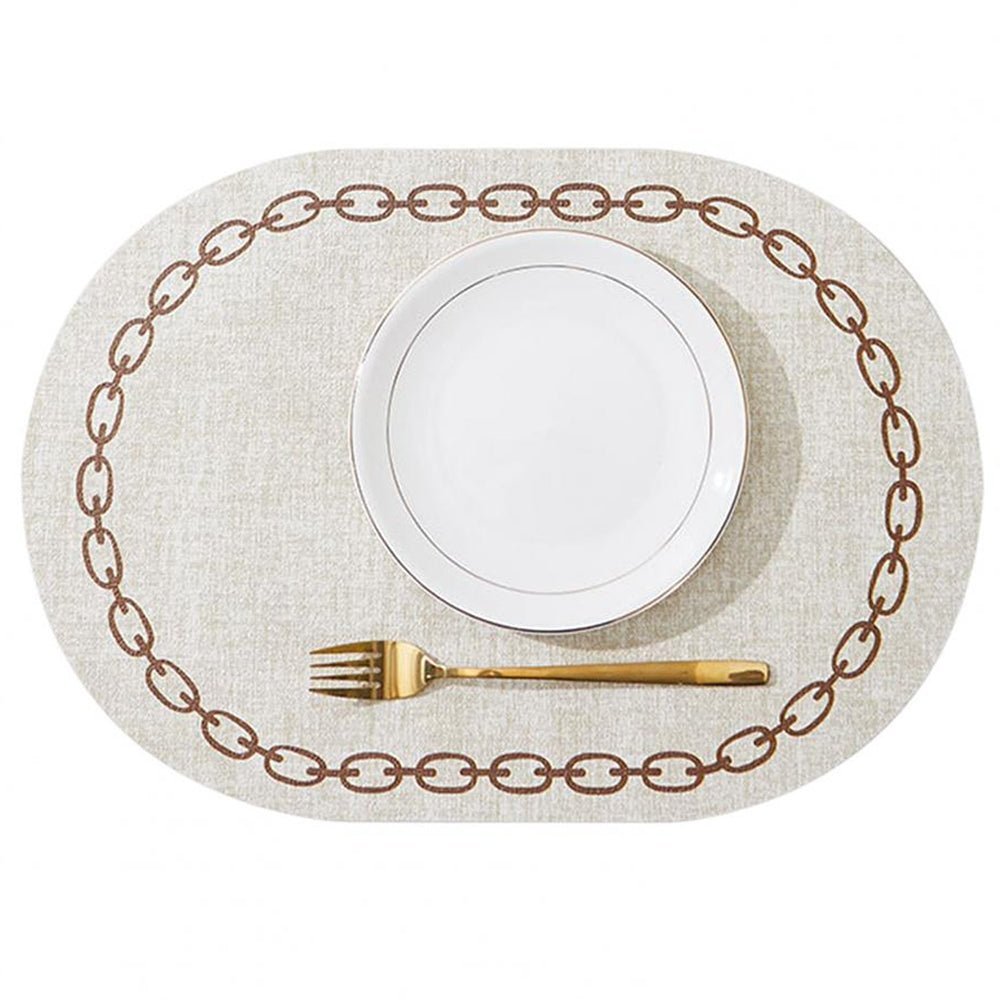 Premium Arkansas Oval Faux Leather Placemats - Set of 4, Waterproof & Heat-Resistant Table Mats for Dining, Kitchen, and Party Decor - Elegant Home Decor Accessories