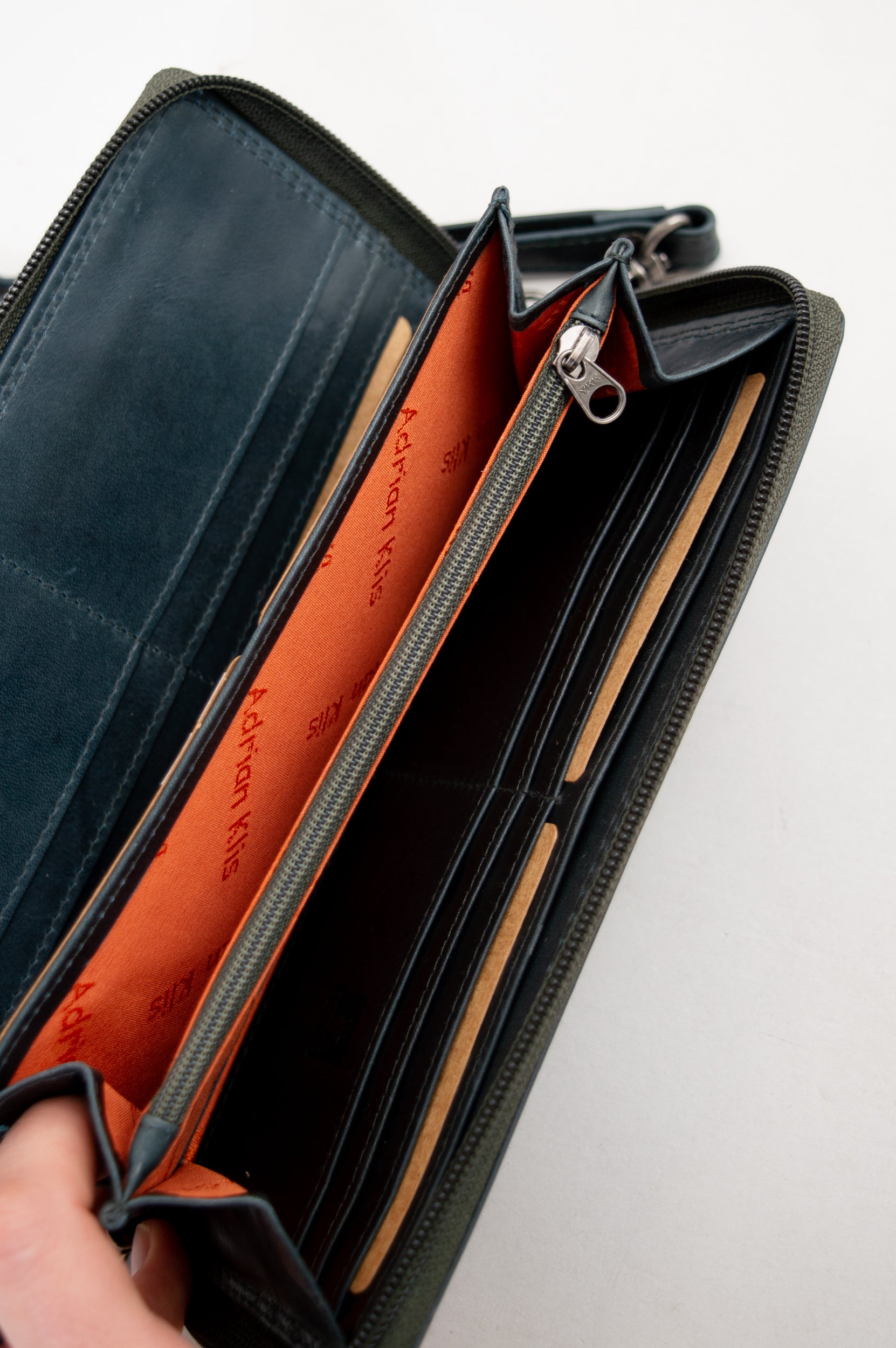Premium Adrian Klis 195 Buffalo Leather Wallet in Dark Green - Slim RFID Blocking Bifold Wallet for Men, Perfect for Everyday Carry & Business Use