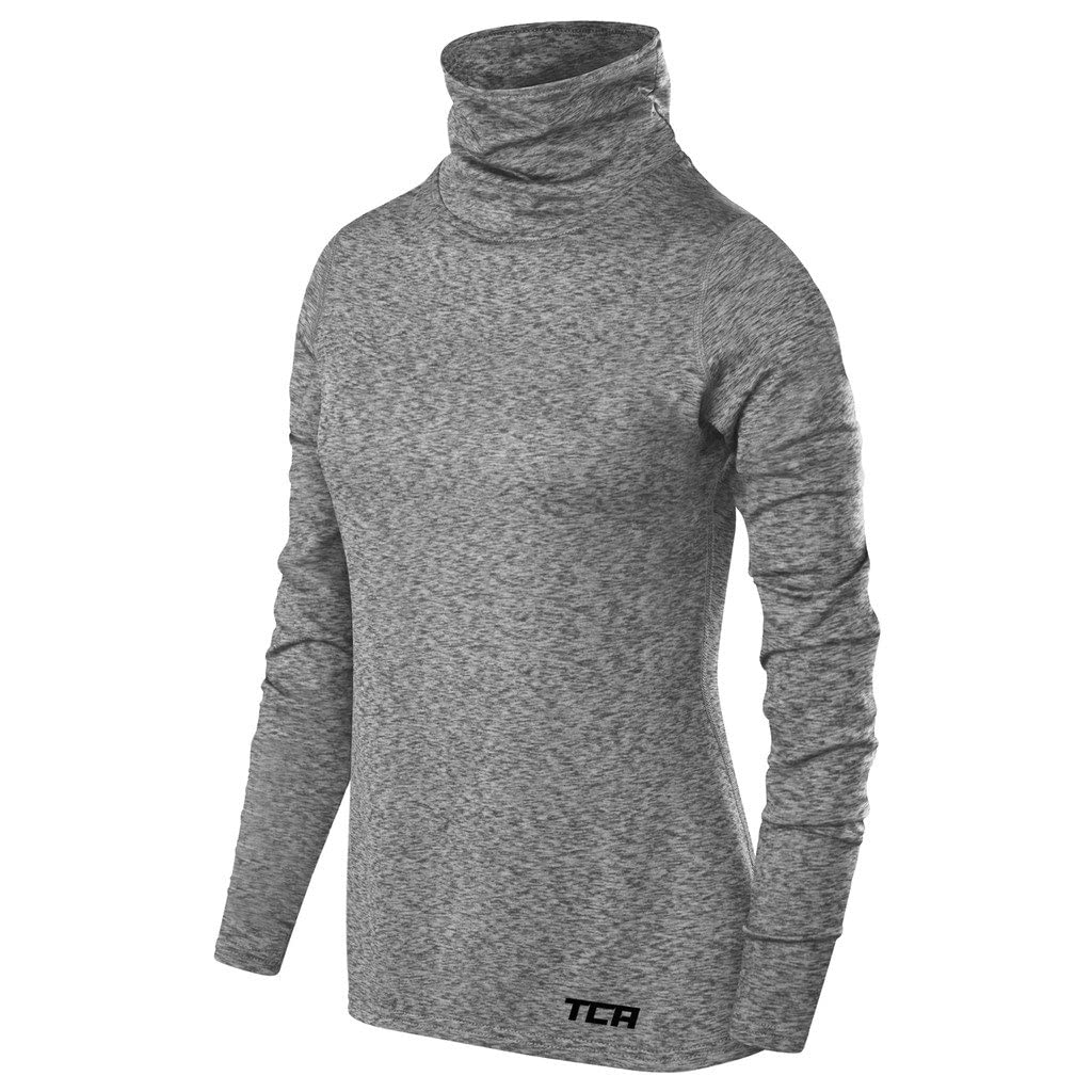 TCA Women's Thermal Running Top - Funnel Neck Warm-Up Shirt for Cold Weather Workouts & Outdoor Activities