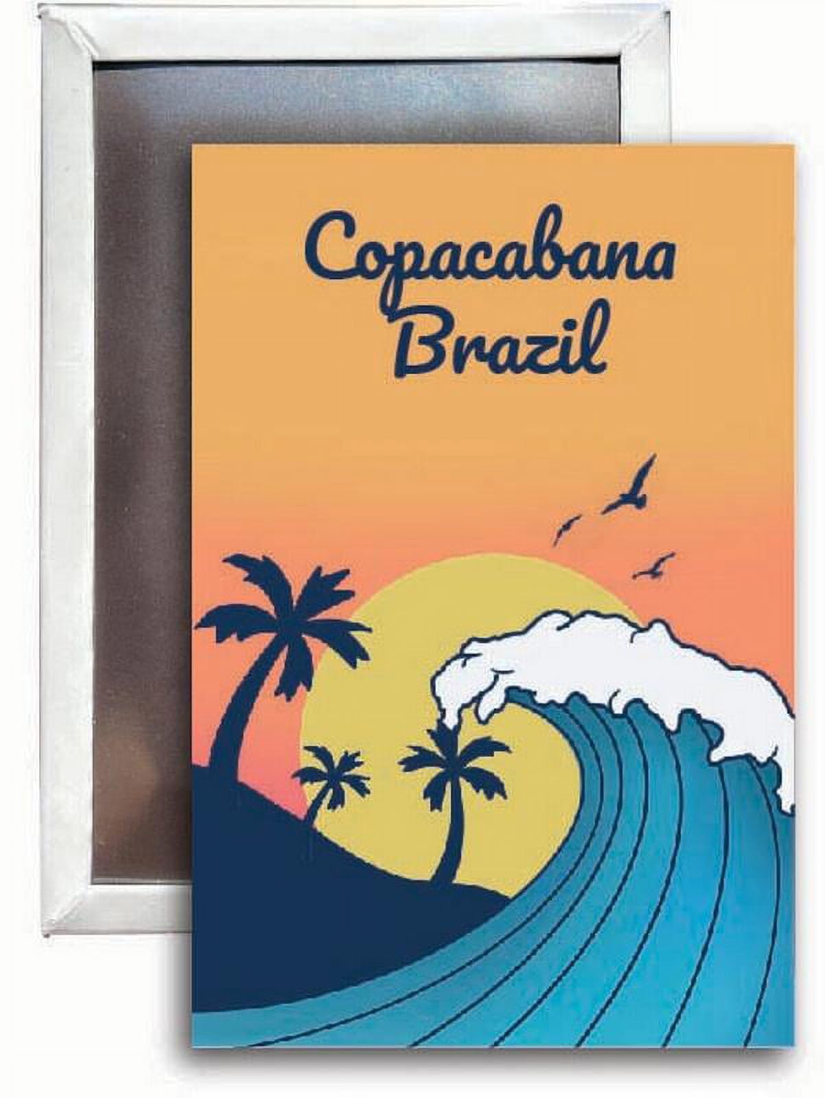 Copacabana Brazil Souvenir 2x3 Inch Fridge Magnet - Vibrant Wave Design - Perfect for Travel Memories, Kitchen Decor & Gift Giving