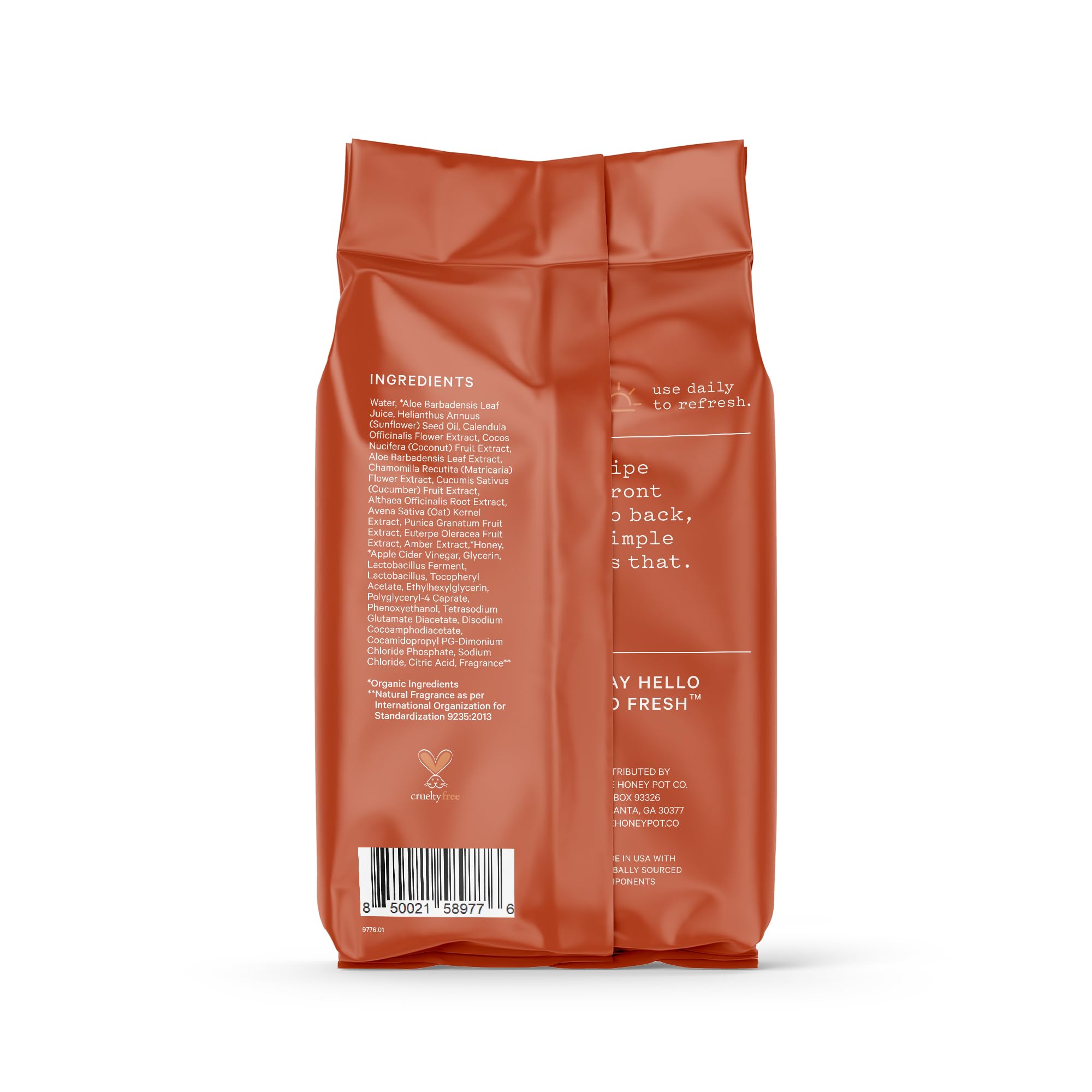The Honey Pot Company - pH Balancing Feminine Wipes for Women, Fragrance & Sulfate Free Intimate Wipes - Gentle Cleansing for Daily Hygiene, Body & Face Care - 30 Count (Amber Sandalwood Scent) | Perfect for Travel, Gym & Post-Workout Freshness