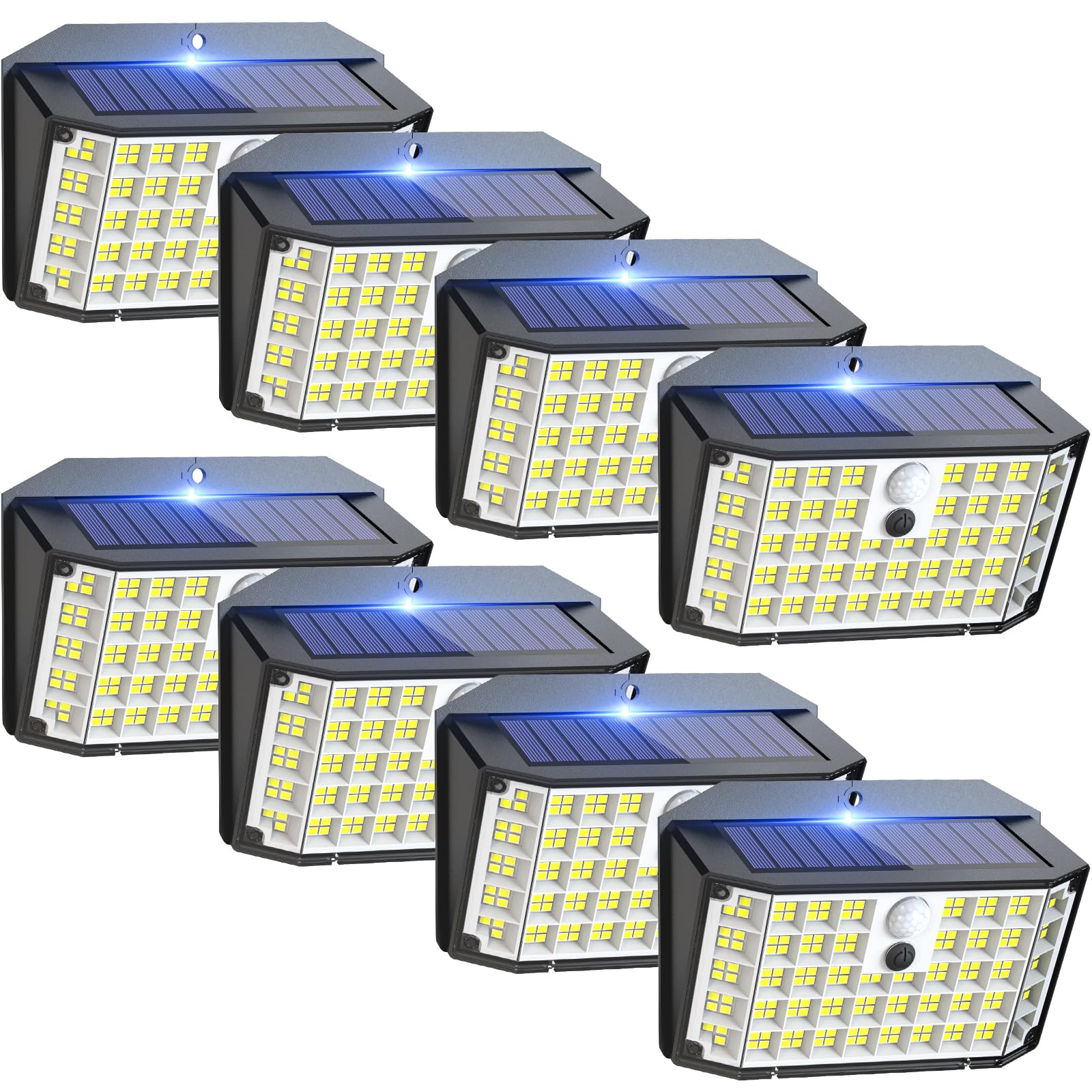 CLAONER Solar Lights Outdoor Waterproof - Solar Motion Sensor Lights for Outside with 3 Modes & 270° Wide Angle - Wireless Solar Powered Security Lights for Deck, Fence, Garden, Pathway - Ideal for Home Security & Nighttime Illumination
