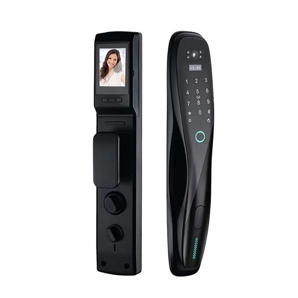Smart Fingerprint Door Lock with Remote Monitoring & Cat's Eye Camera - Electronic Keyless Entry, Auto-Lock & Portrait Capture for Home Security - Ideal for Apartments, Vacation Homes & Airbnb Rentals