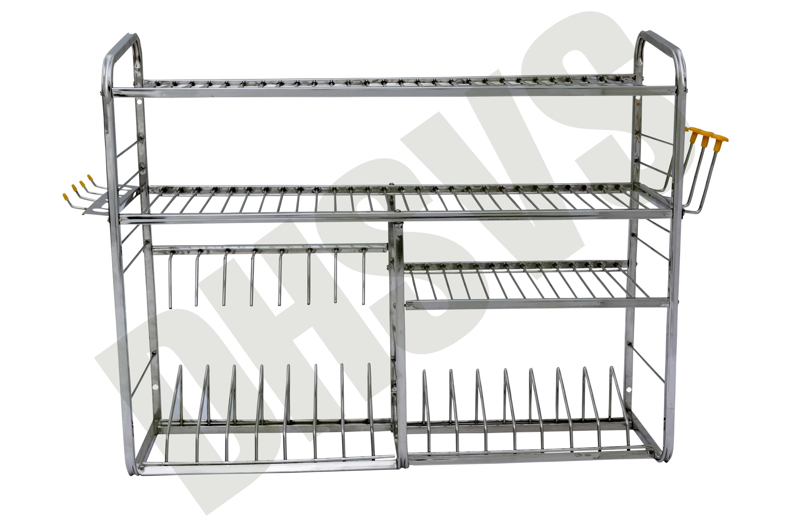 DHSVS 24 x 30 Inch Stainless Steel Wall Mount Dish Rack - Heavy Duty Kitchen Organizer for Plates, Cutlery & Utensils | Space Saving Storage Solution for Small Kitchens, Restaurants & RVs