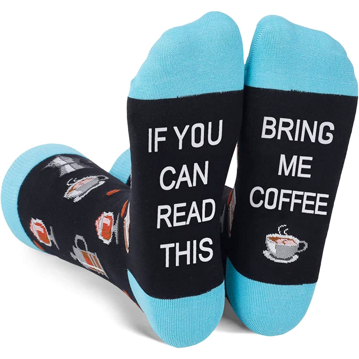 Zmart Funny Crazy Coffee Socks for Women & Men - Novelty Socks with Humorous Sayings - Perfect Gift for Coffee Lovers - Great for Office, Gag Gifts & Coffee Shop Outings